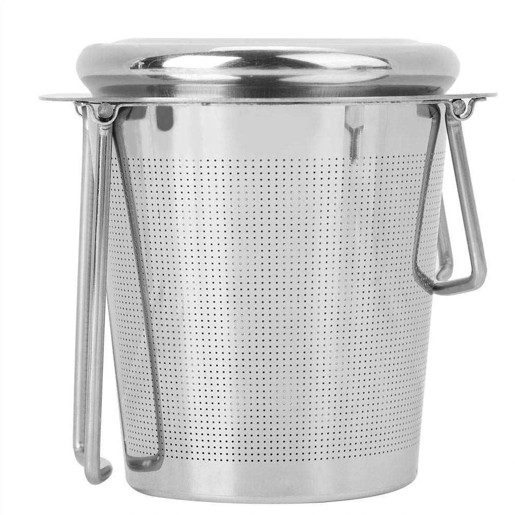 Premium Stainless Steel Mesh Tea Infuser with Lid - Foldable Handle Tea Strainer Cup for Loose Leaf Tea, Coffee, Herbs & Spices | Perfect for Home, Office & Travel Brewing