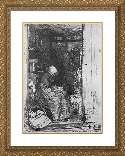 Gold Ornate Wood Frame with Double Matting