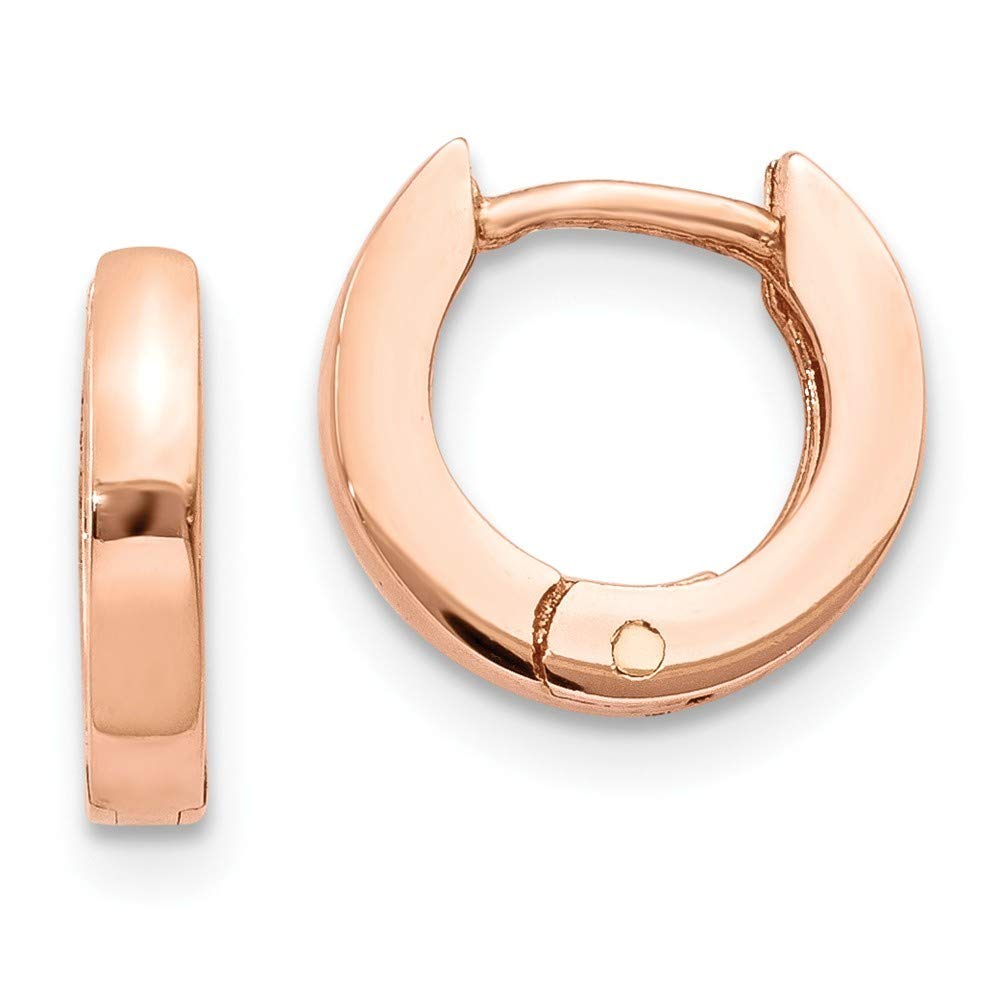 14K Rose Gold Hinged Hoop Earrings for Women - 11mm Dainty Everyday Studs | Perfect for Work, Date Night & Gifts | Roy Rose Jewelry Collection