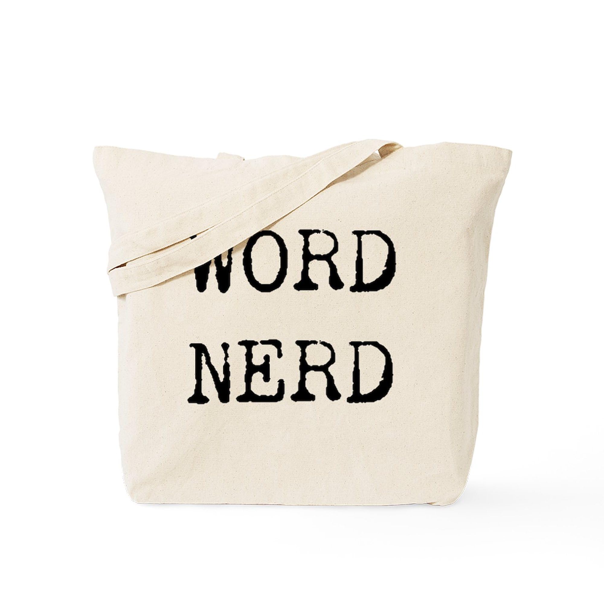 Word Nerd Tote Bag - Natural Canvas Reusable Shopping Tote - Perfect for Book Lovers, Writers & Students - Great for Groceries, Library Trips & Campus Life