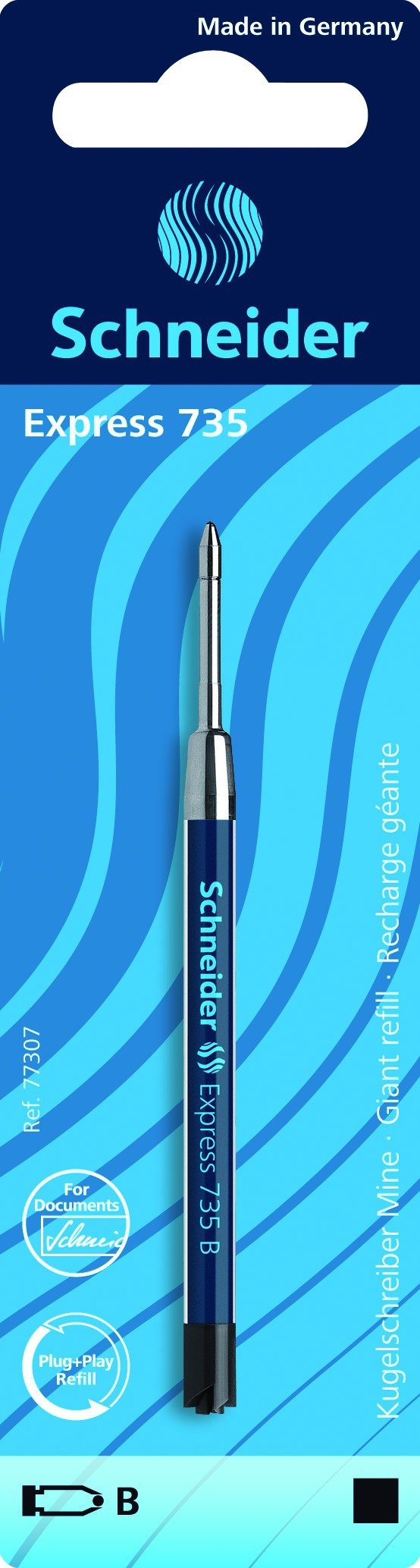 Schneider Express 735 Ballpoint Pen - Permanent Ink, Black, Medium Point (B) - Premium Writing for Office, School & Everyday Use