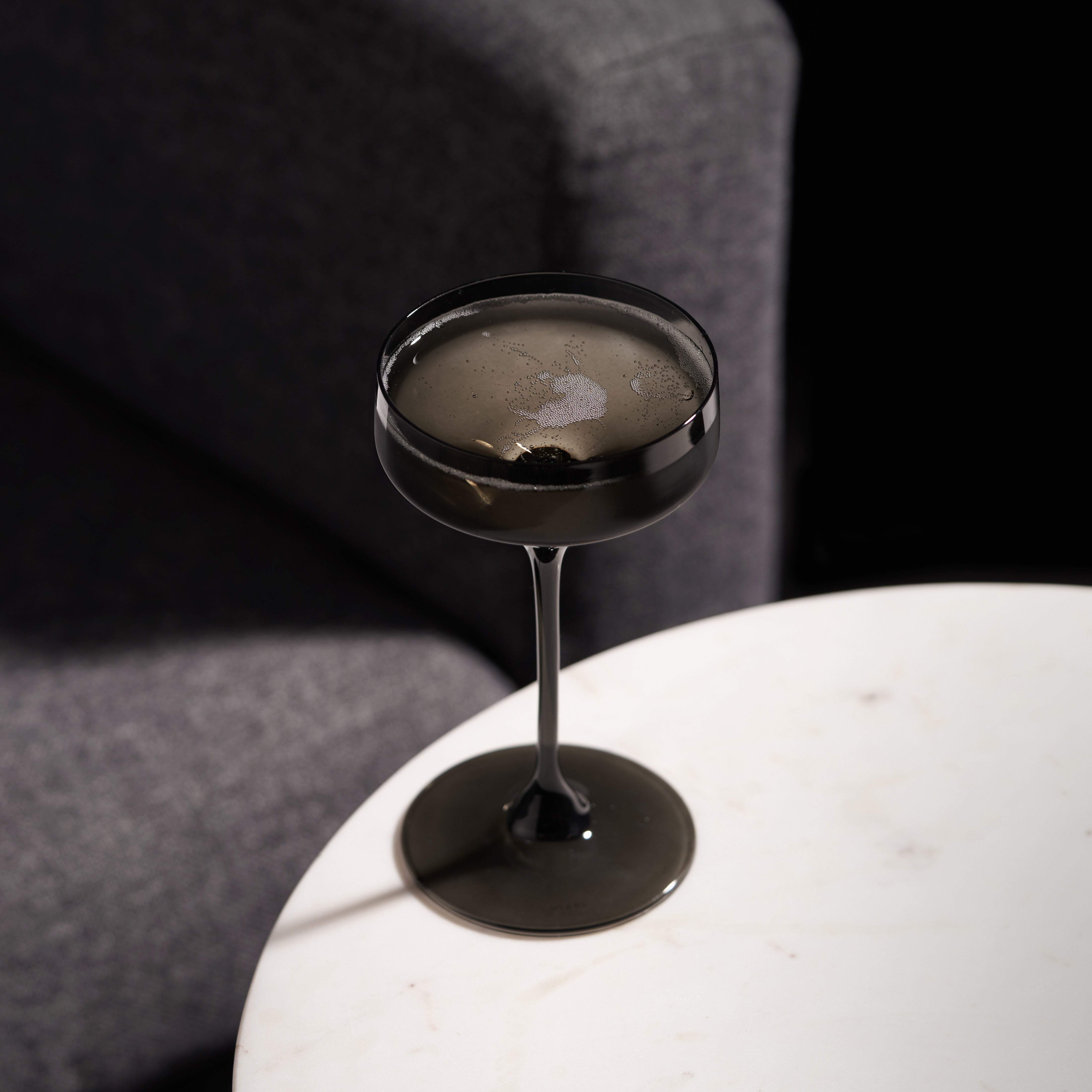 Premium Reserve Nouveau Crystal Coupe Glasses - Elegant Smoke-Colored Set of 2 - Perfect for Cocktails, Champagne & Special Occasions