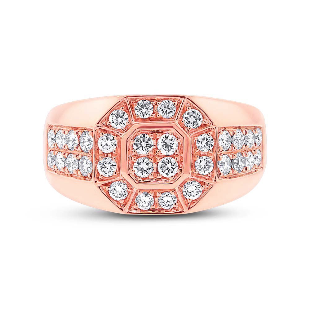 14KT Gold 1.18 CTW Diamond Men's Fashion Ring - Elegant Wedding Band, Anniversary Gift for Him, Perfect for Special Occasions & Everyday Wear