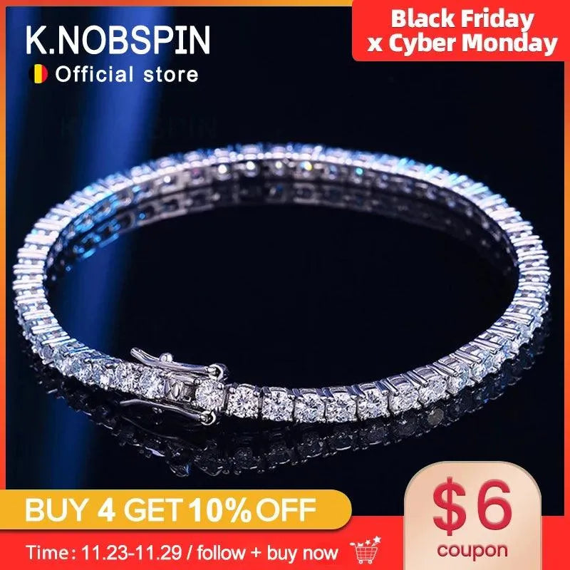 3mm & 4mm Moissanite Tennis Bracelet - 925 Sterling Silver Plated with 18K Gold - GRA Certified Diamond Alternative Jewelry for Women & Men - Perfect for Weddings, Anniversaries, Parties & Everyday Elegance