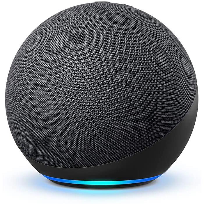 Amazon Echo (4th Generation) Smart Speaker with Alexa - Charcoal - Hands-Free Voice Control, Stream Music, Smart Home Hub - Perfect for Kitchen, Living Room & Home Office