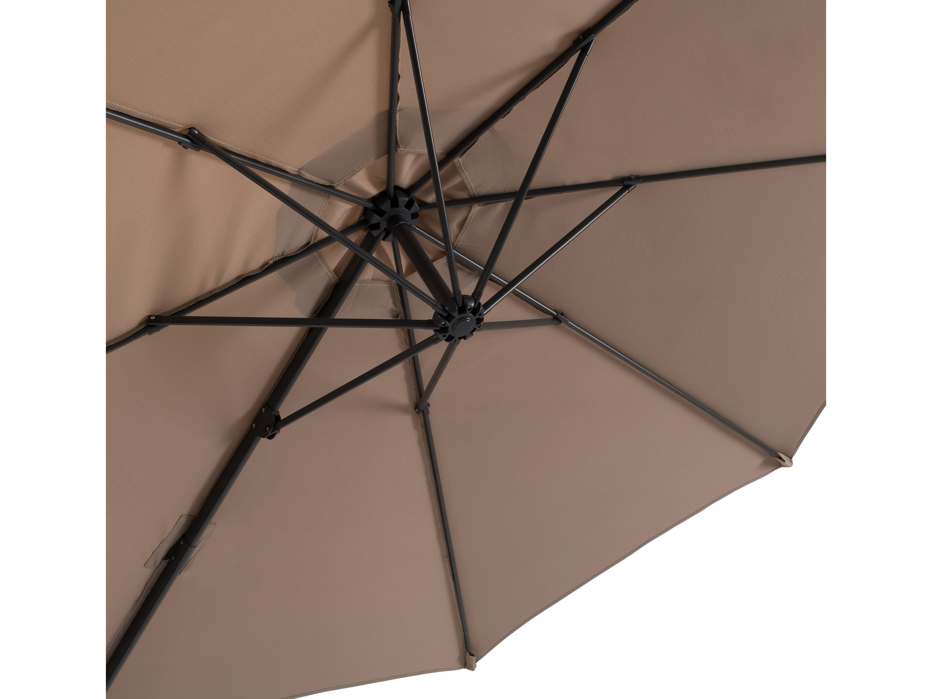 9.5ft Offset Patio Umbrella with 360 Degree Rotation - Taupe Color for Outdoor Dining, Poolside Lounging, and Garden Relaxation