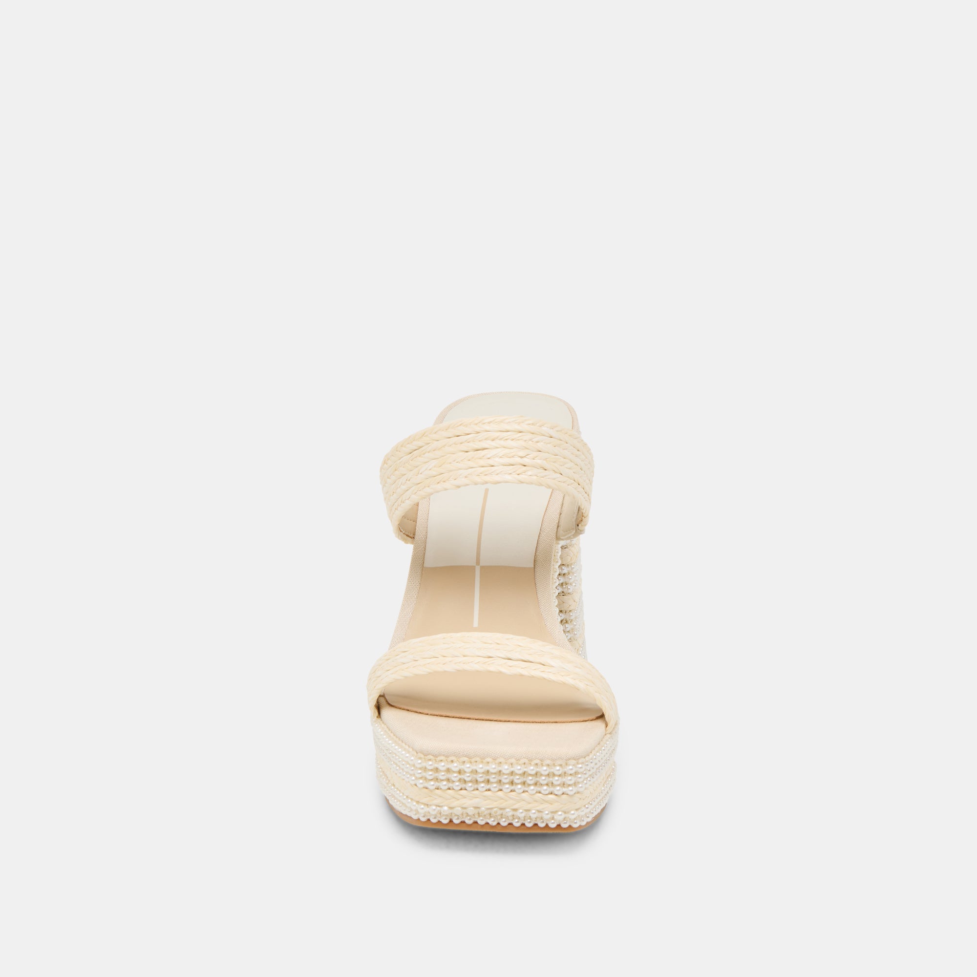 ALIYA PEARL HEELS - Women's Vanilla Raffia Sandals with Pearl Accents | Perfect for Summer Weddings, Beach Vacations & Date Nights