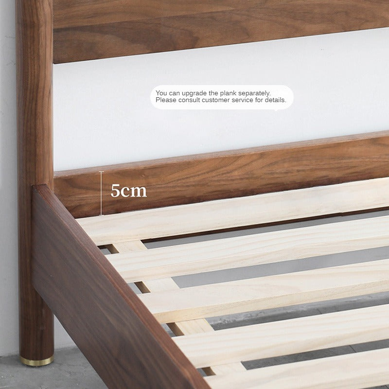Premium Black Walnut & Ash Solid Wood Bed Frame - Handcrafted Queen/King Size Bed for Modern & Rustic Bedrooms - Perfect for Master Suites, Guest Rooms & Farmhouse Style Homes