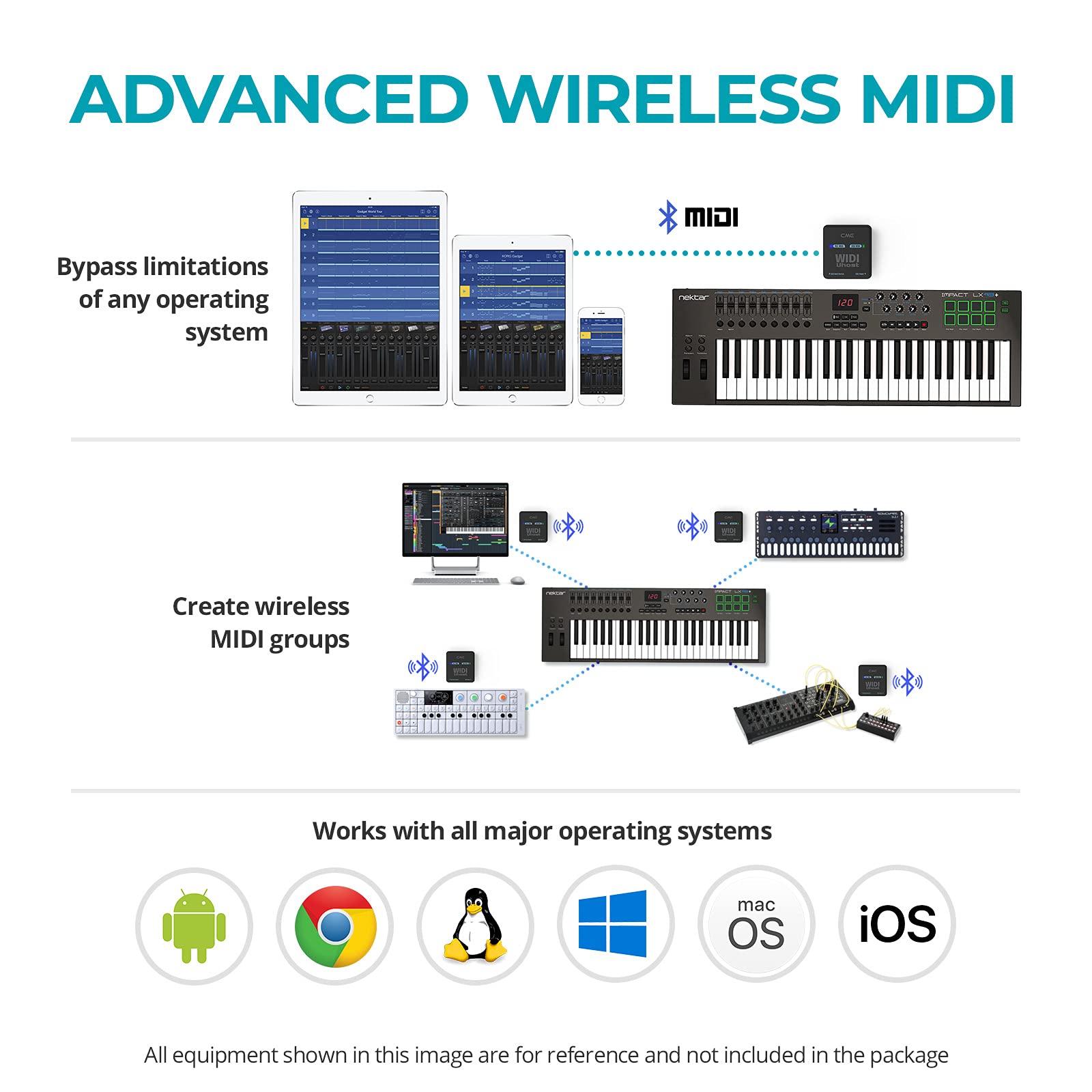 CME WIDI Uhost - Bluetooth USB MIDI Interface & USB Host for Class Compliant MIDI Devices | Compatible with Windows, Mac, iOS, Android, Linux & ChromeOS | Perfect for Music Production, Live Performances & Studio Recording