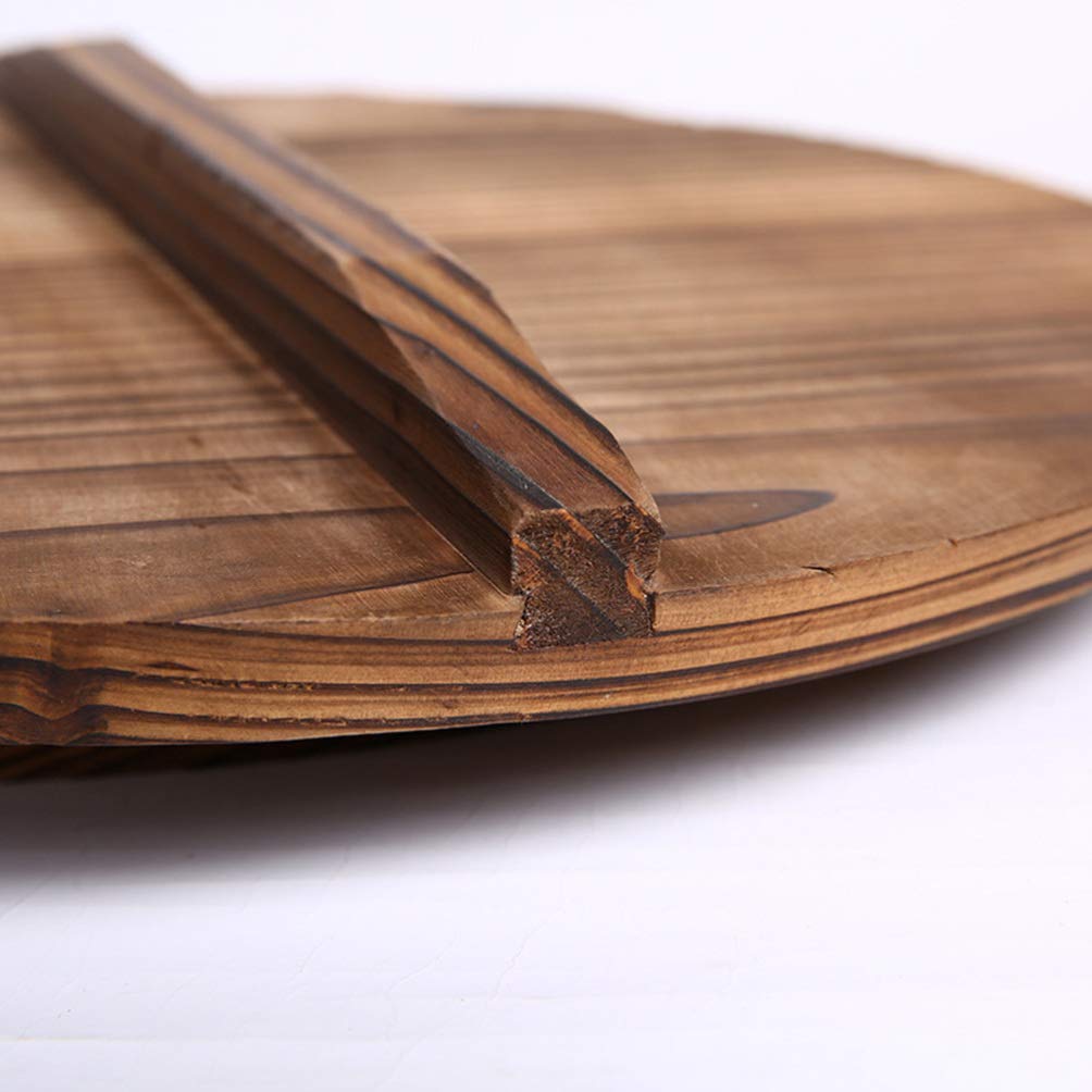 Cabilock Bamboo Oil Splash Guard - Premium Iron Pot Lid Cover for Cooking - Perfect for Frying, Sautéing & Preventing Oil Splatters in Kitchen