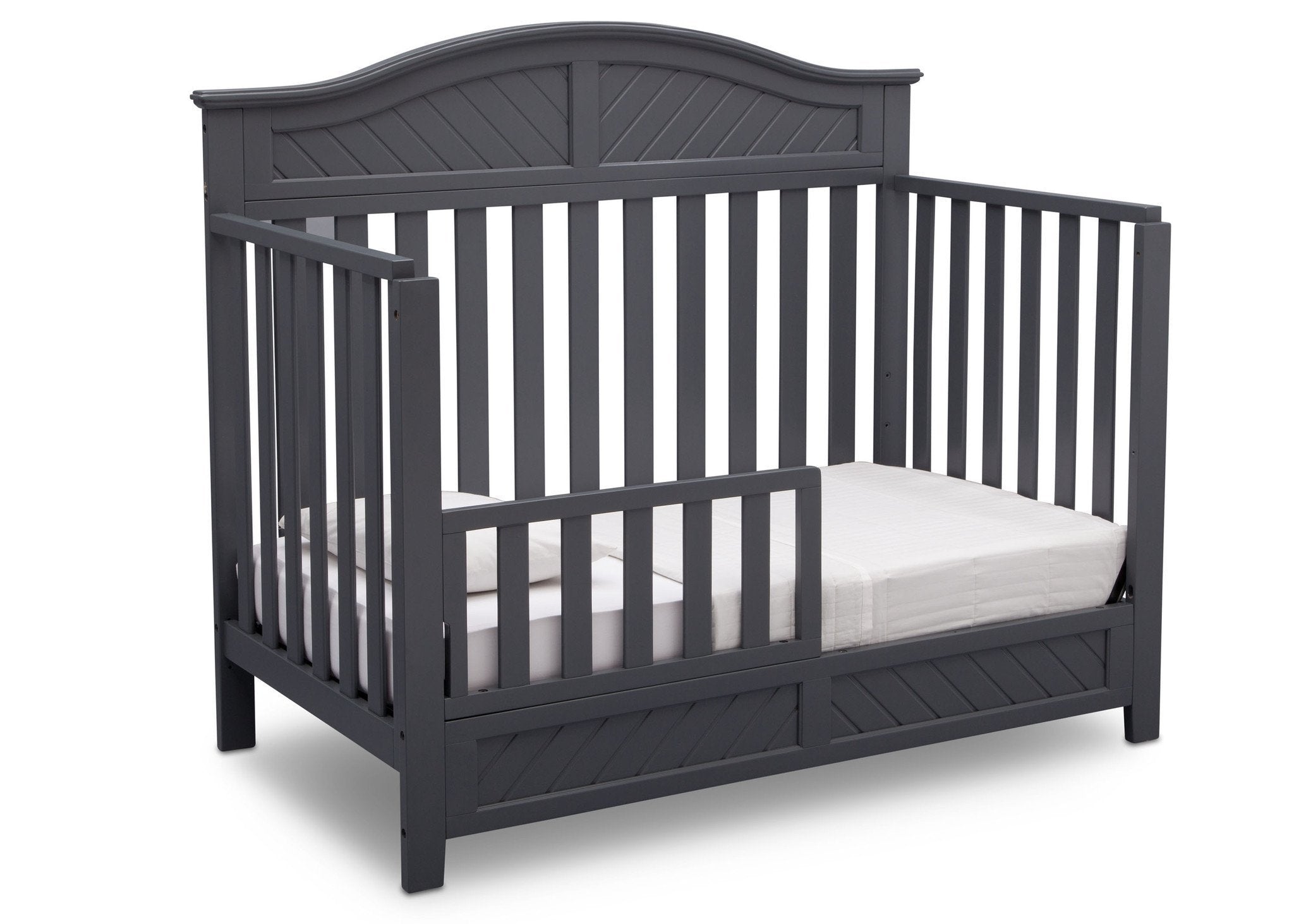 Bennington Elite Curved 4-in-1 Convertible Crib - Modern Nursery Furniture for Baby to Toddler Bed Transition | Perfect for Small Spaces & Stylish Nurseries