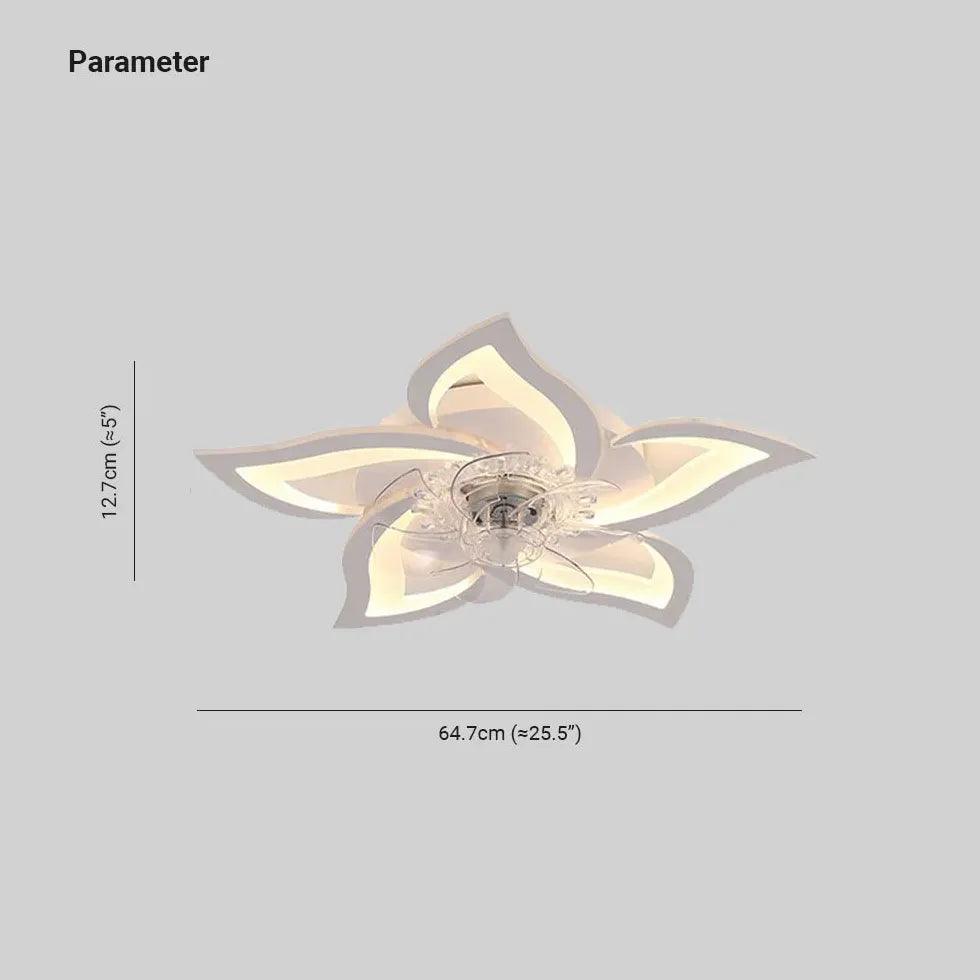 Petal Shape LED White Fan Light - Energy Efficient Ceiling Fan with Light for Bedroom, Living Room, and Office - Modern Home Decor Lighting Solution