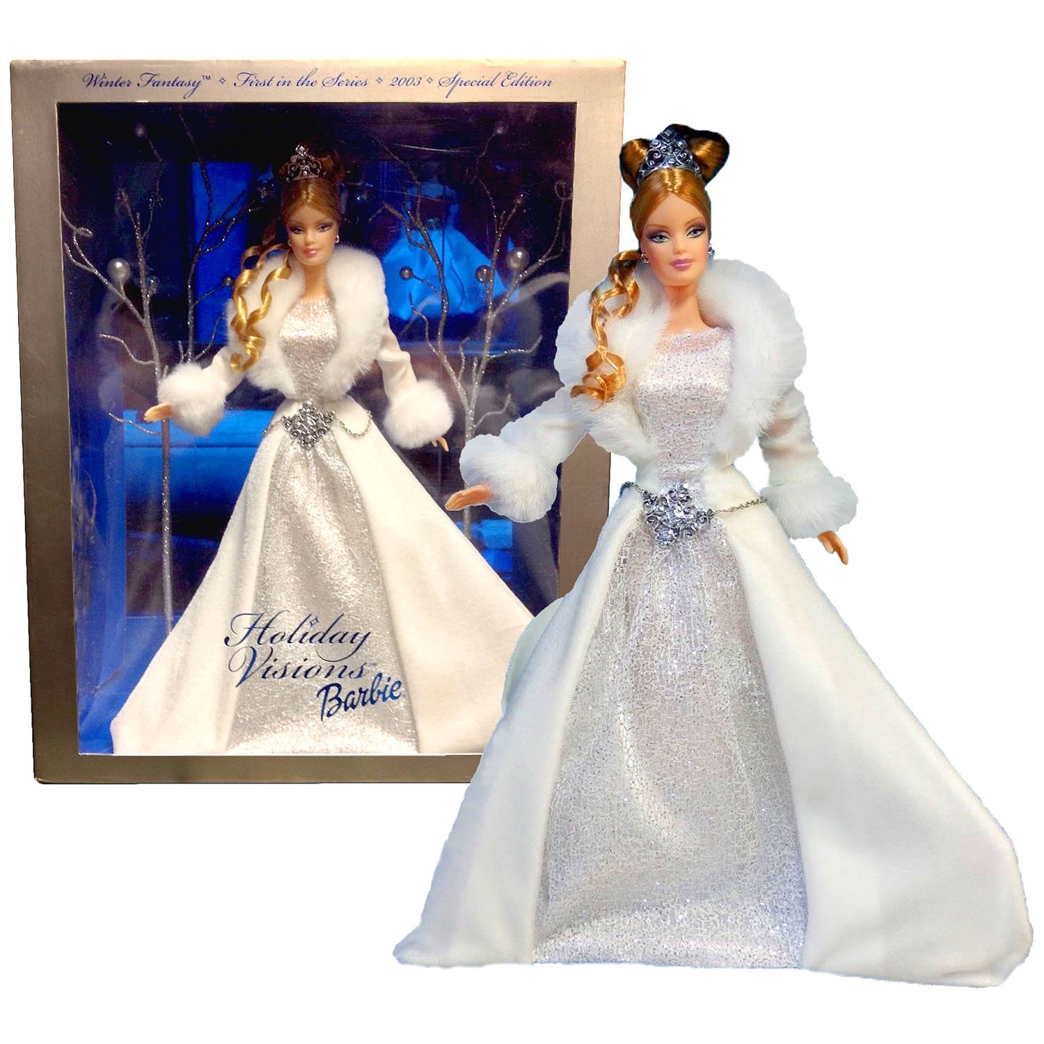 Holiday Visions Series: Winter Fantasy Barbie Doll - Collectible Christmas Gift for Kids & Adults - Perfect for Holiday Decorations & Gift Exchanges