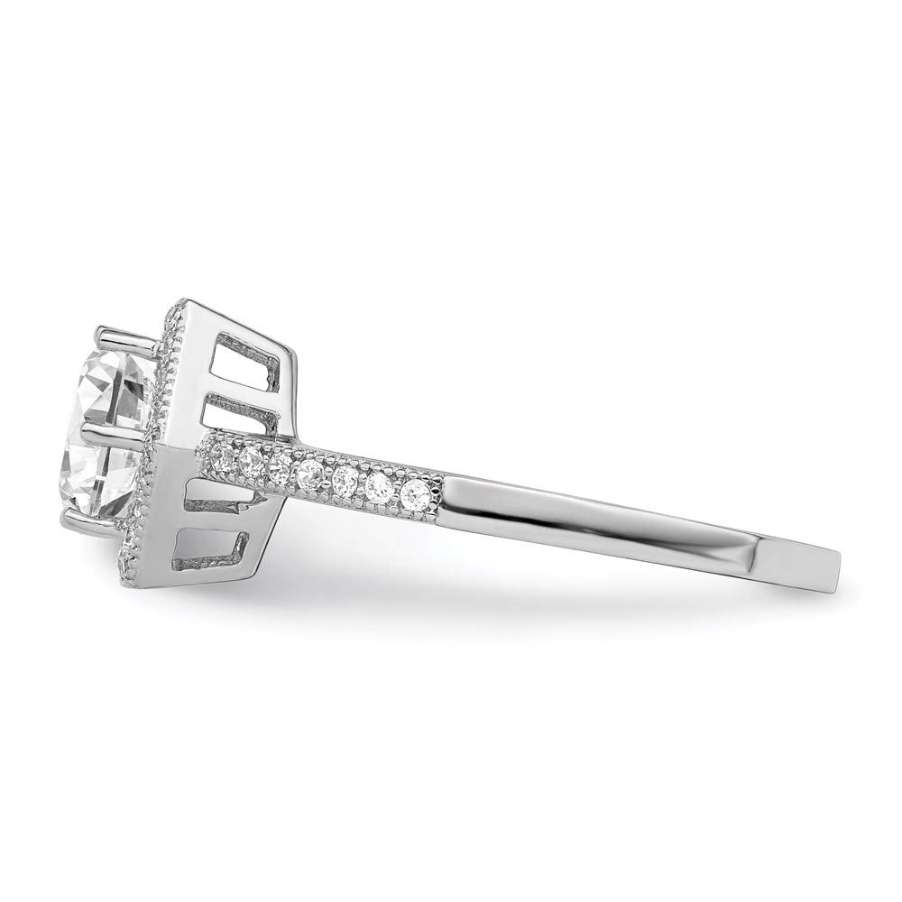 925 Sterling Silver Cubic Zirconia Brilliant Embers Ring - Elegant Women's Fine Jewelry Gift for Anniversary, Birthday & Valentine's Day | Perfect for Date Night, Party & Special Occasions