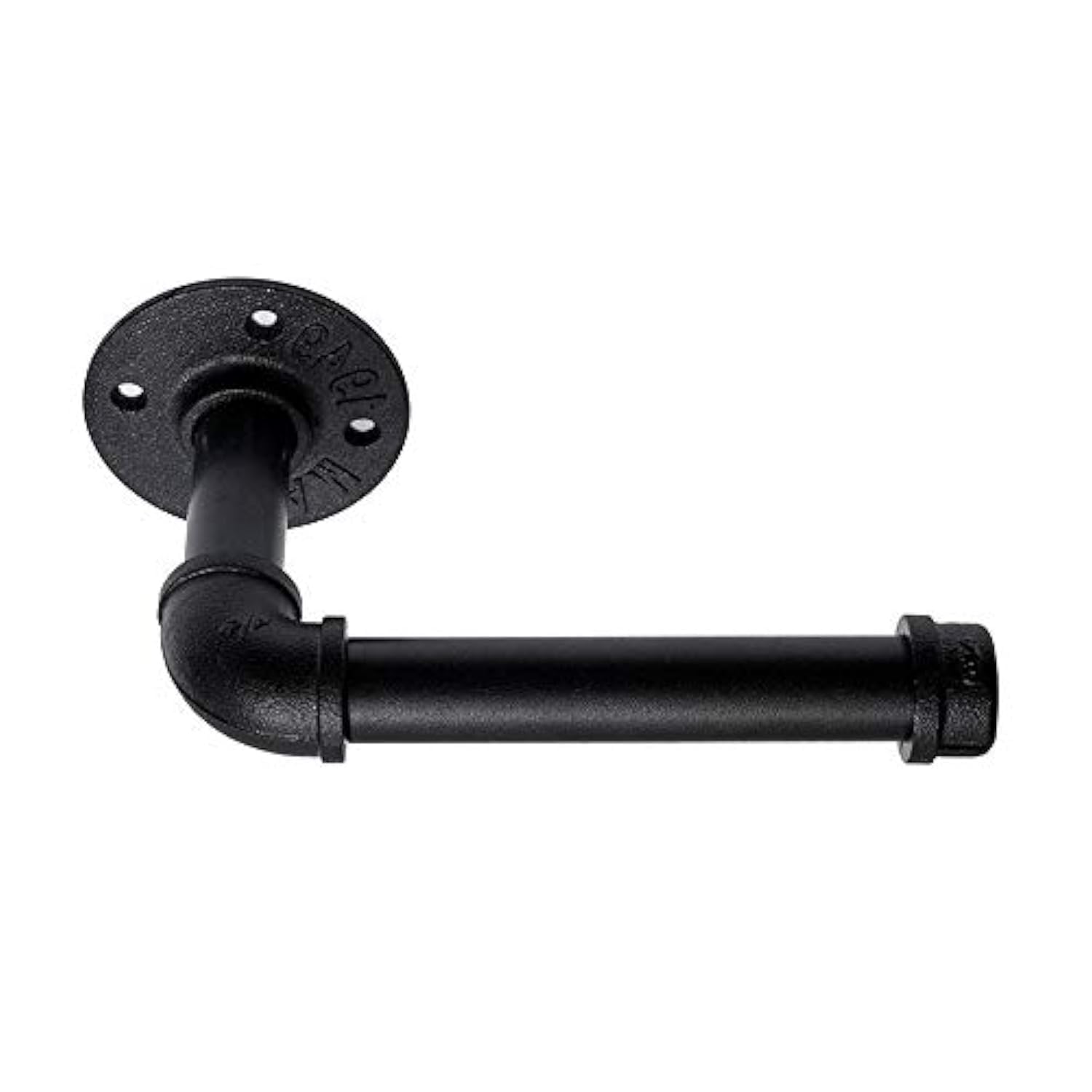 Industrial Pipe Toilet Paper Holder - Heavy Duty DIY Vintage Rustic Towel Rack with Mounting Screws - Bathroom, Bedroom & Kitchen Tissue Roll Holder (Black) - Perfect for Farmhouse, Loft & Industrial Style Decor