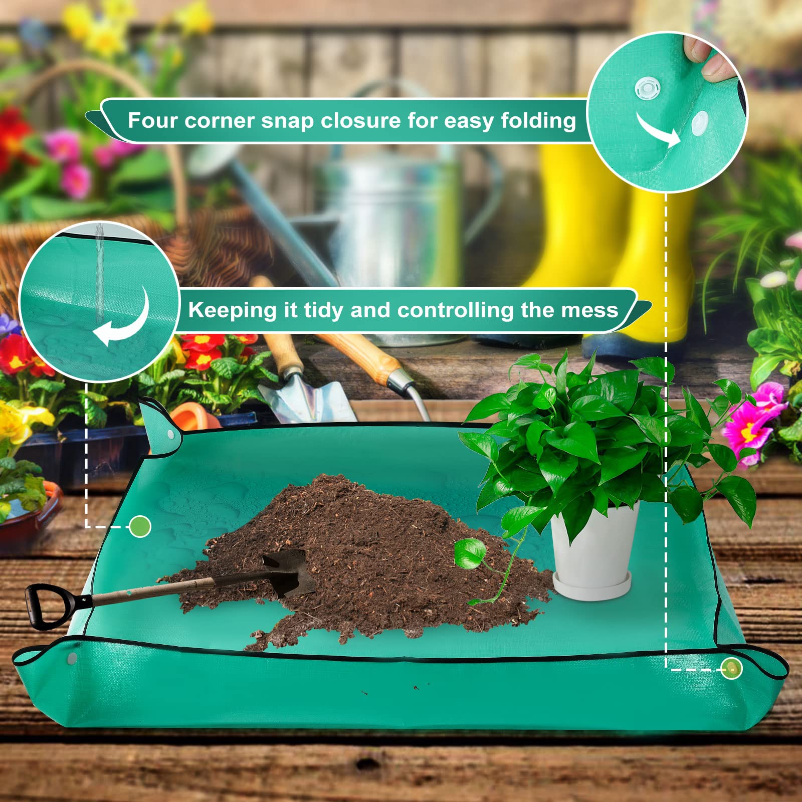 2 Pack Waterproof Plant Repotting Mat - 39.4