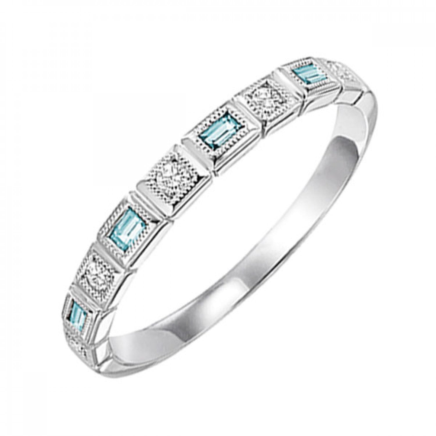 Baguette Gemstone & Diamond Stackable Ring for Women | Elegant Wedding, Engagement, or Everyday Jewelry