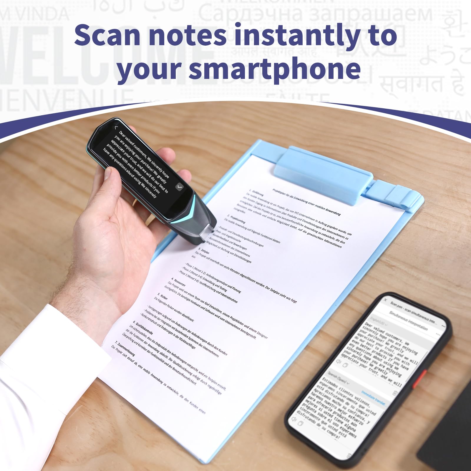 NEWYES Scan Reader Pen 4 - Text to Speech Device & Translator Pen for Dyslexia, Photo Translation OCR, 16GB Bluetooth Pen Scanner for Students & Adults (Blue) | Perfect for Reading Assistance, Language Learning & Study Sessions