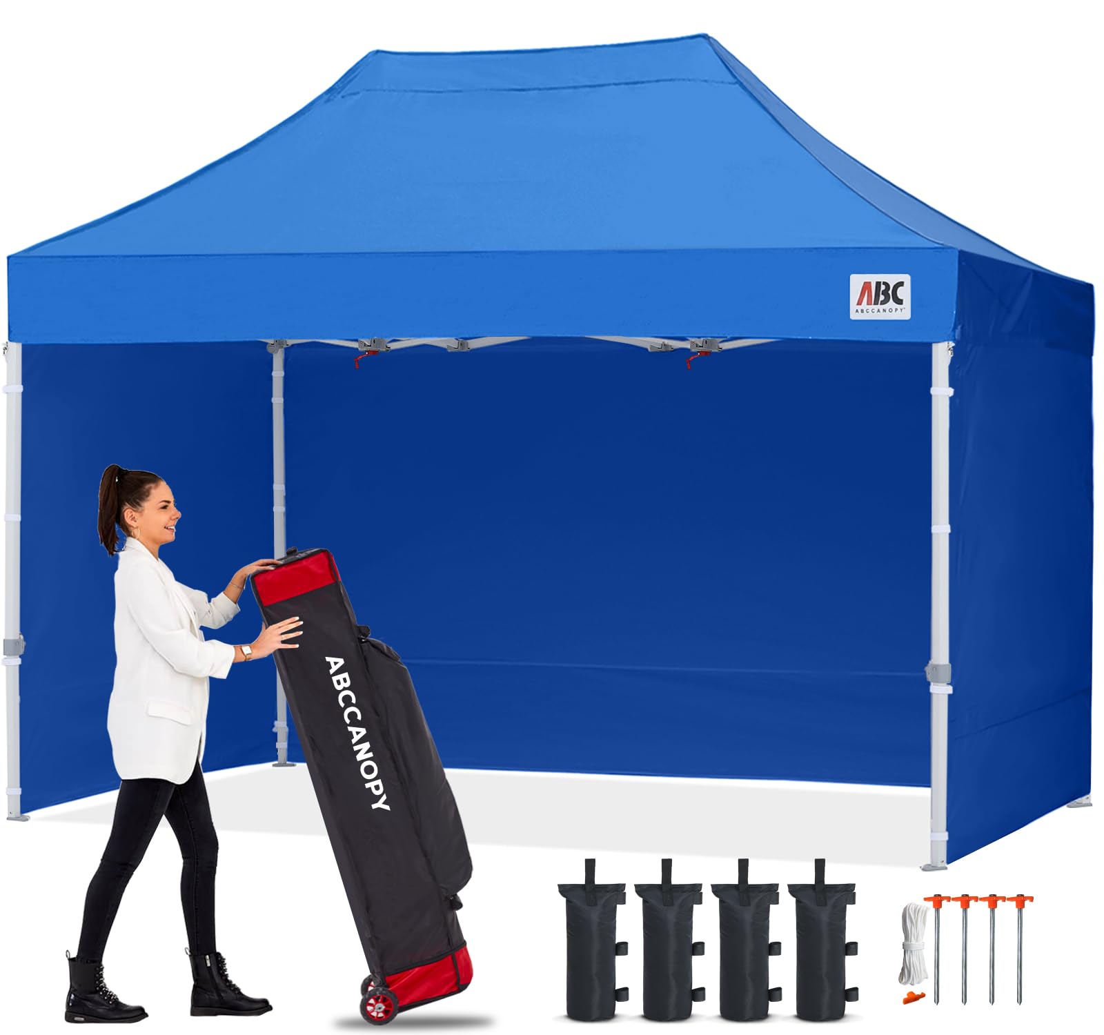 ABCCANOPY 10x15 Commercial Easy Pop Up Canopy Tent with Removable Sidewalls - Royal Blue | Perfect for Outdoor Events, Farmers Markets & Beach Parties