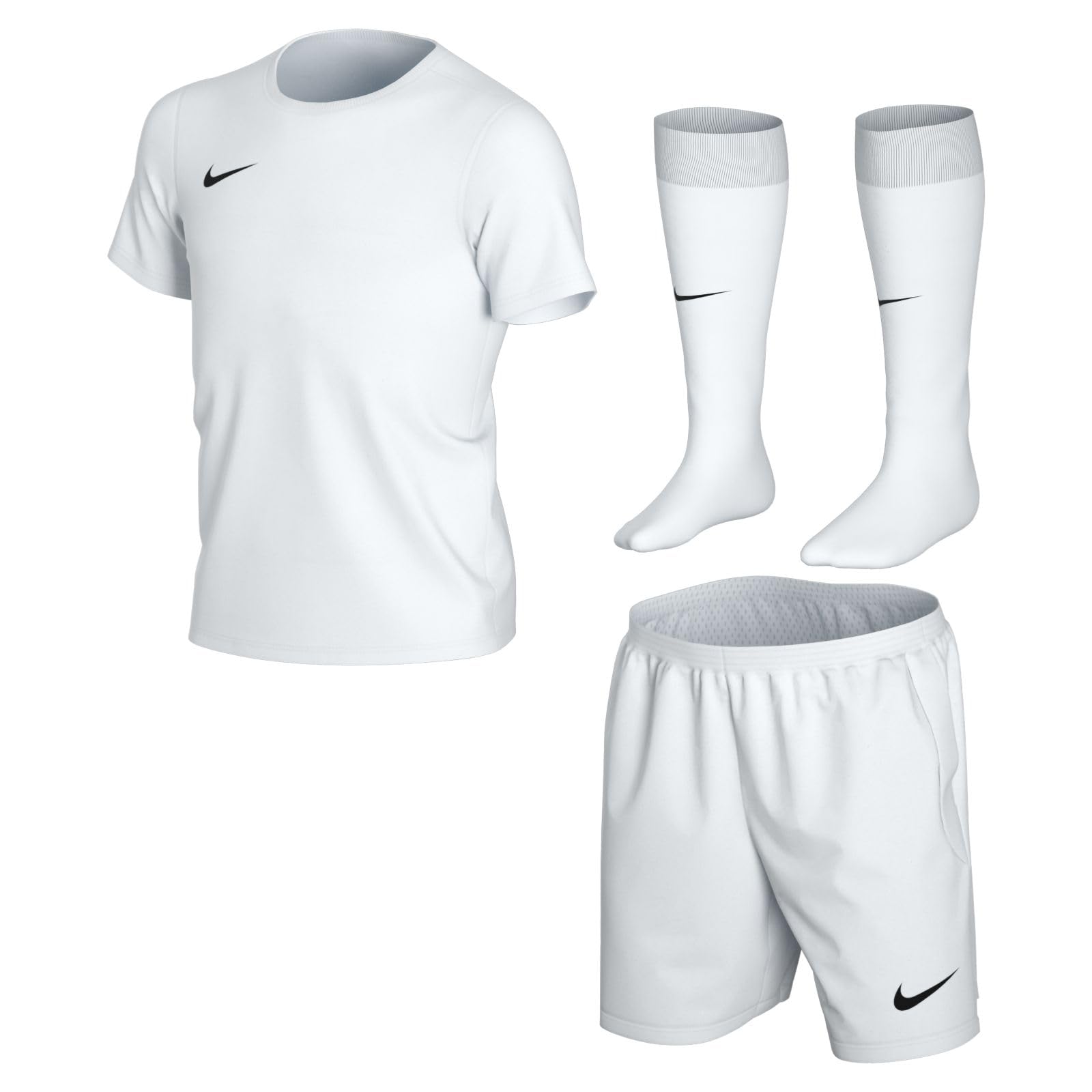 Nike LK NK DRY PARK20 Football Kit Set - White/Black, X-Small for Youth Soccer Training and Matches