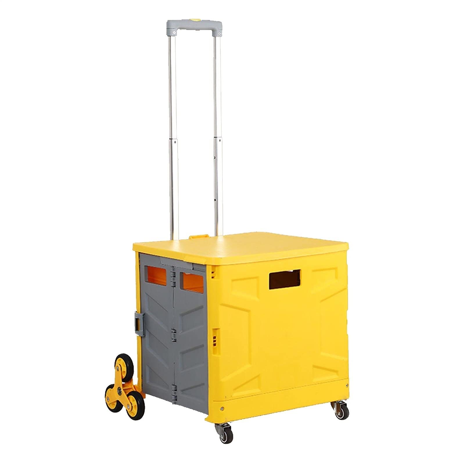 8-Wheel Stair Climbing Collapsible Handcart - Foldable Wheeled Trolley with Adjustable Handle & 75L Storage Capacity - Perfect for Grocery Shopping, Moving Supplies & Travel Luggage
