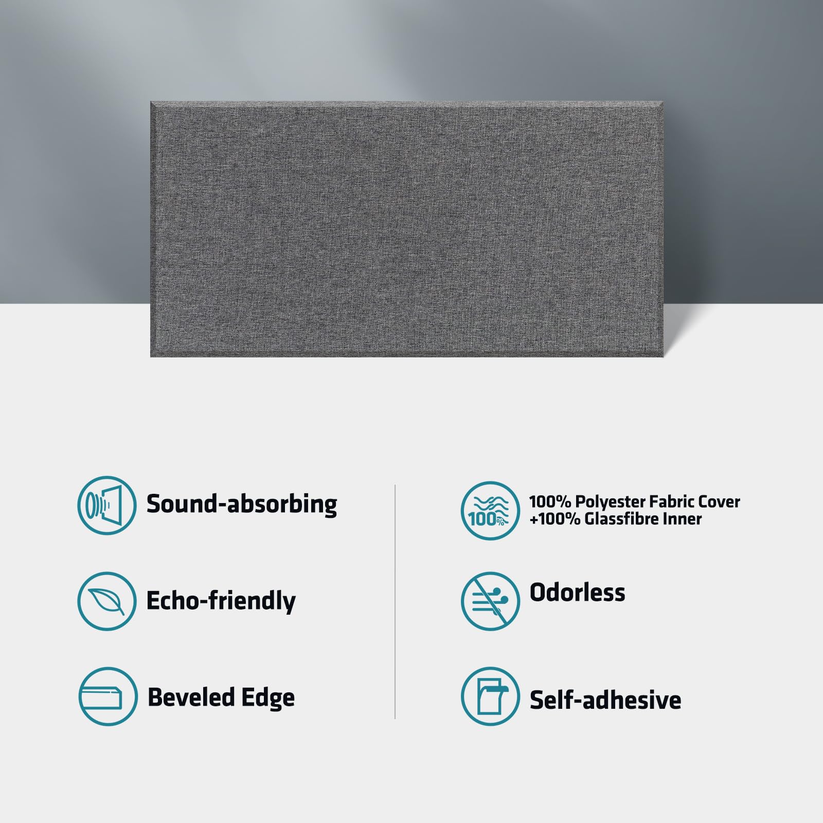 UMIACOUSTICS 4 Pack Acoustic Panels - Fiberglass Soundproof Wall Panels with Self-Adhesive Backing for Noise Reduction in Home Studio, Office & Theater (Heather Gray) | Perfect for Podcasting, Music Recording & Home Theater Sound Treatment