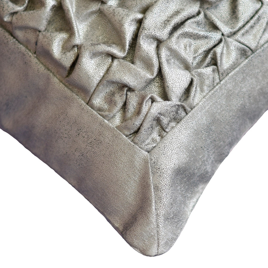 Premium Aluminum Foil Jacquard Throw Pillow Cover - Silver Luxury Decorative Cushion Case for Sofa, Bed & Home Decor - Perfect for Living Room, Bedroom & Dorm Styling