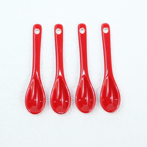 Red spoon A set of 4