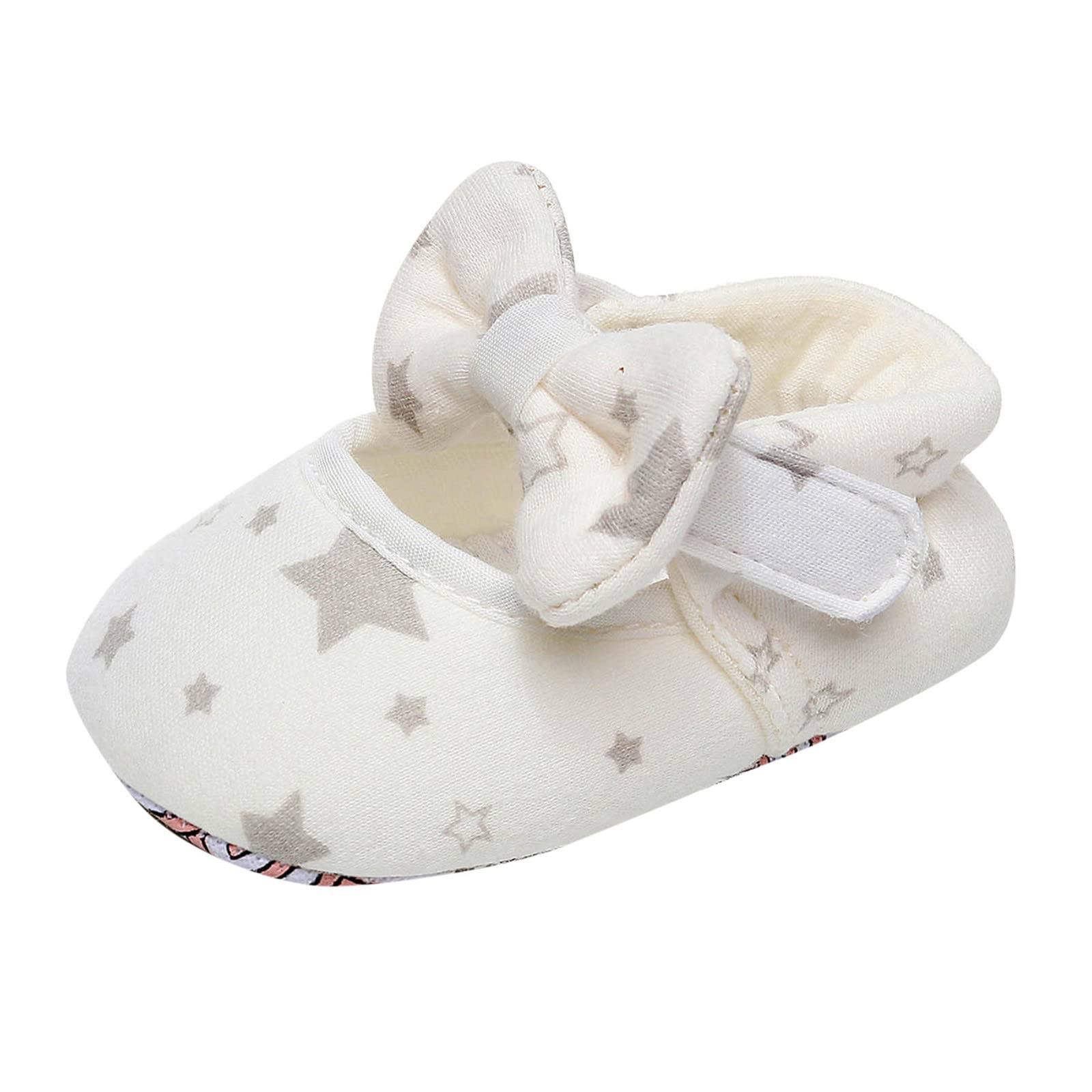 Baby Girls' First Walkers Shoes - Cartoon Bowknot Design for Toddlers 6-12M - Perfect for First Steps & Playtime