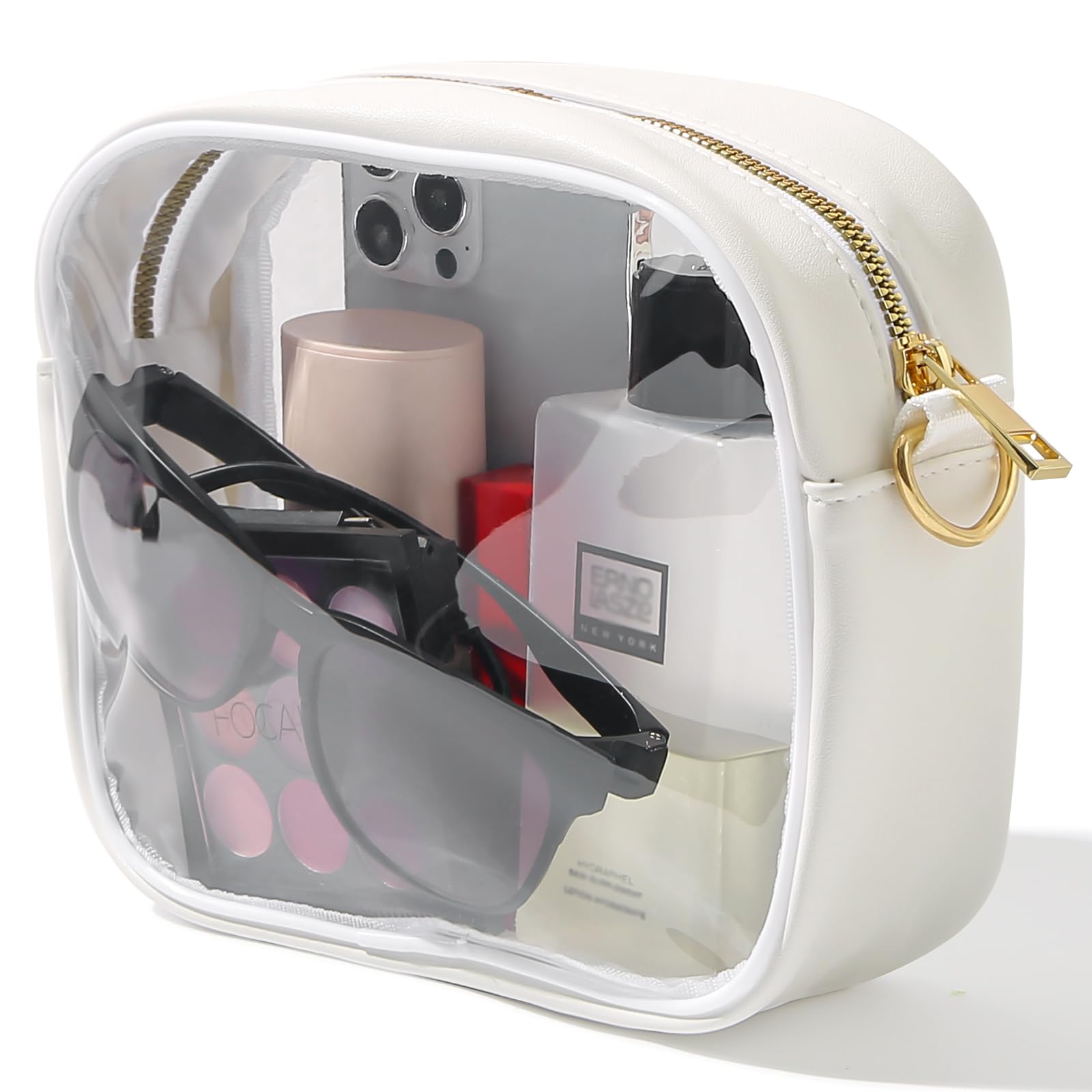 TOBVZOO Clear Stadium Bag Approved for Concerts & Sports Events - Crossbody Transparent Purse for Men & Women - Perfect for NFL Games, Music Festivals & Theme Parks