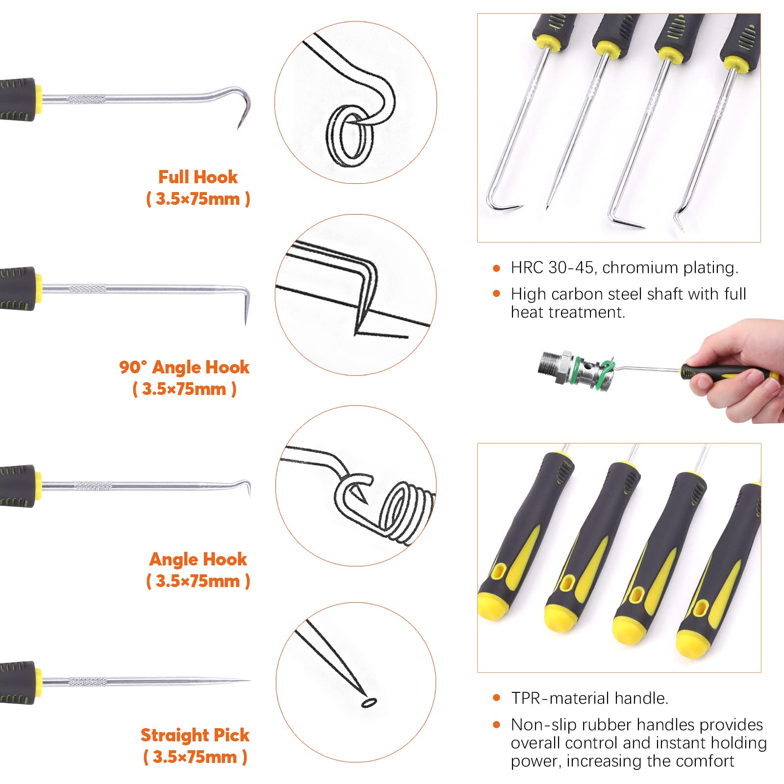 8Pcs Heavy Duty Snap Ring Pliers Set - 7 Inch Internal & External Circlip Pliers with Straight/Bent Jaws for Automotive, Machinery & DIY Repairs - Ideal for Retaining Ring Removal and Maintenance Tasks