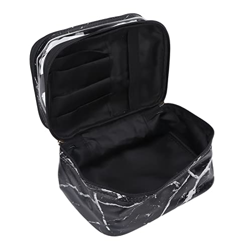 Large Transparent Makeup Bag for Travel - Spacious Horizontal Tetragonum Cosmetic Organizer with Sturdy Handle, Perfect for Makeup Storage & Travel Essentials | Great for Vacation, Gym, and Daily Use