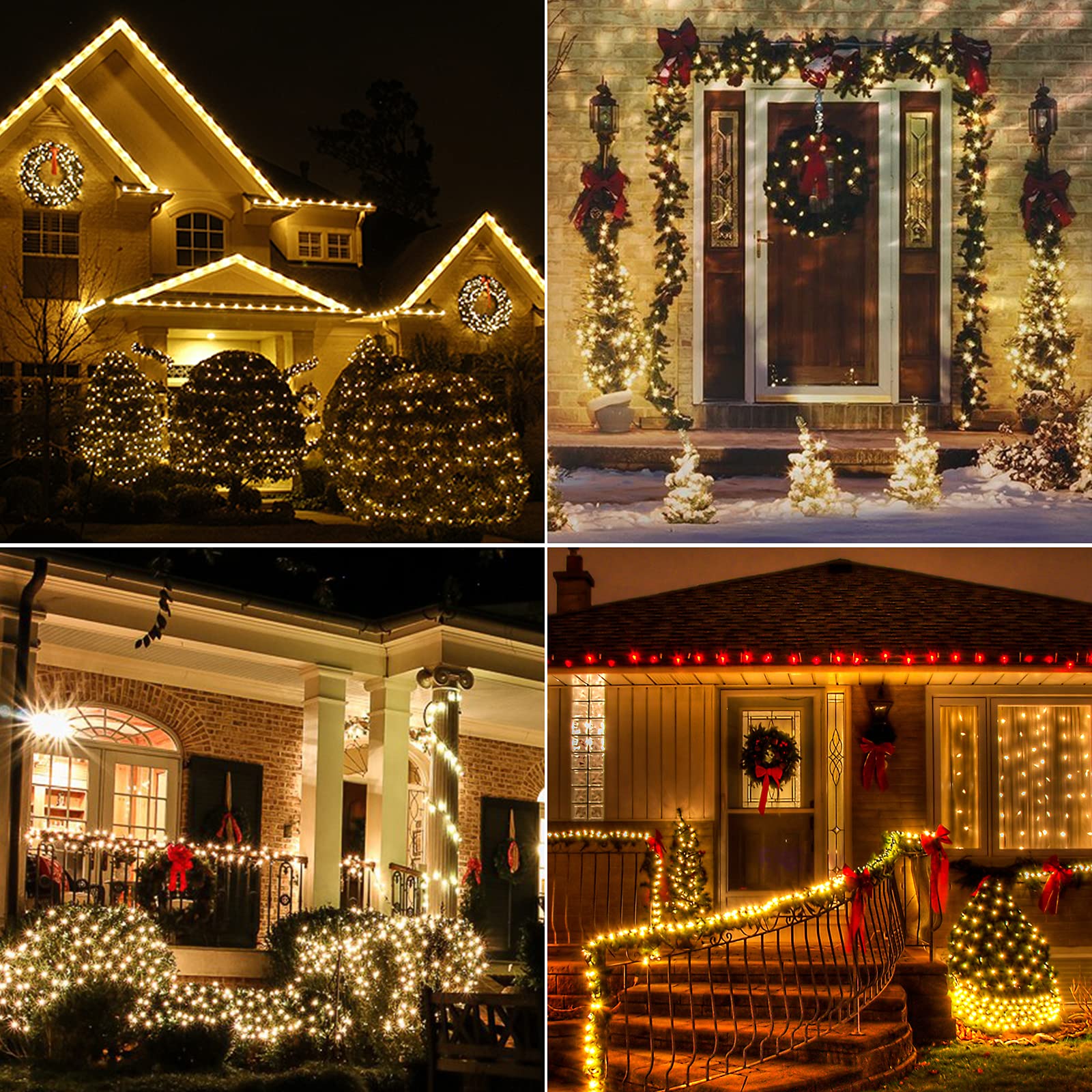 Flacchi 100 LED Warm White Christmas Lights - 33 ft Battery Operated Waterproof String Lights with 8 Modes & Auto Timer - Perfect for Indoor Outdoor Holiday Decor, Xmas Tree, Party, Wedding, Garden, and Home Decoration