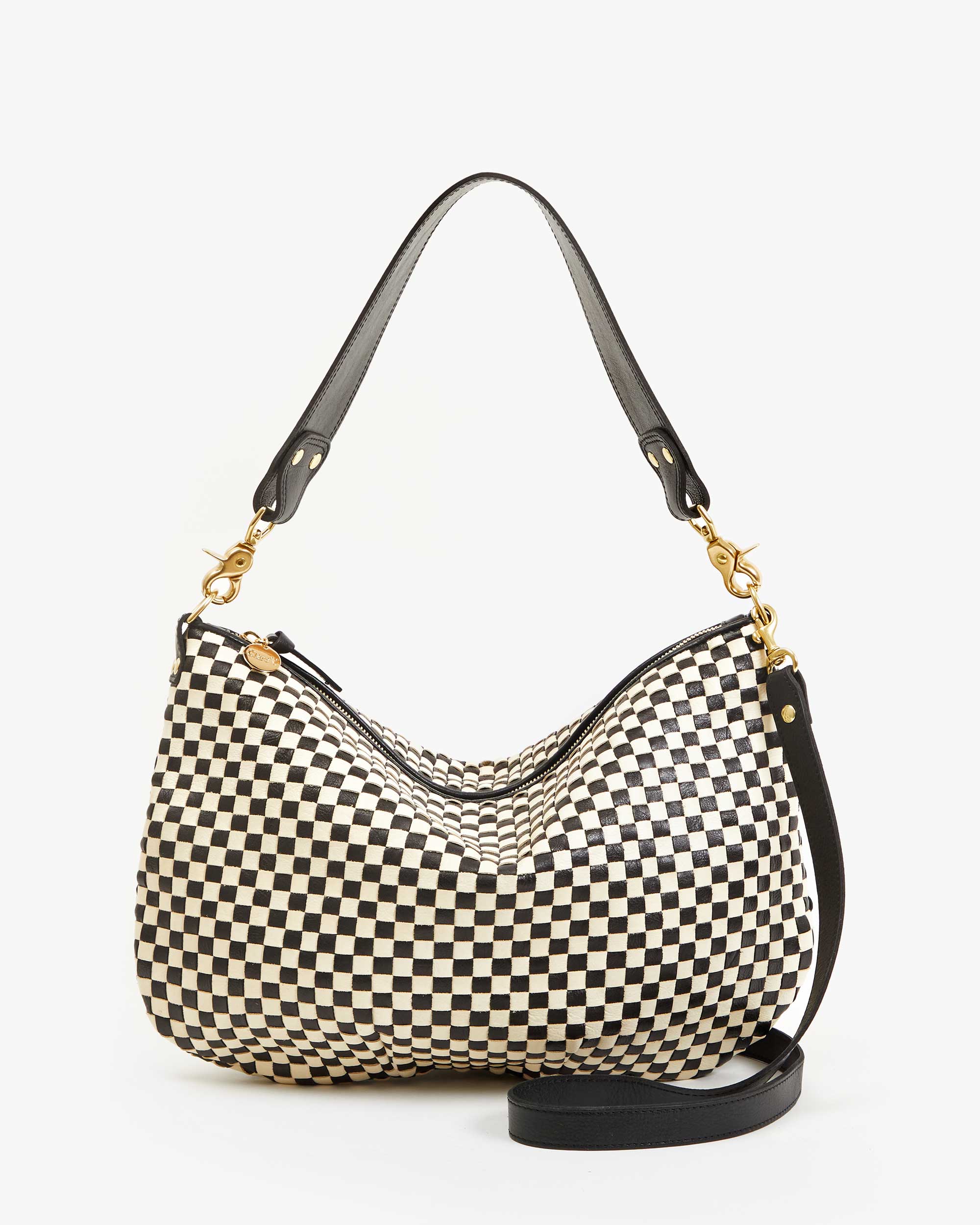 Moyen Messenger Bag - Black & Cream Woven Checker Pattern Crossbody Bag for Men & Women | Perfect for Work, Travel & Daily Commute