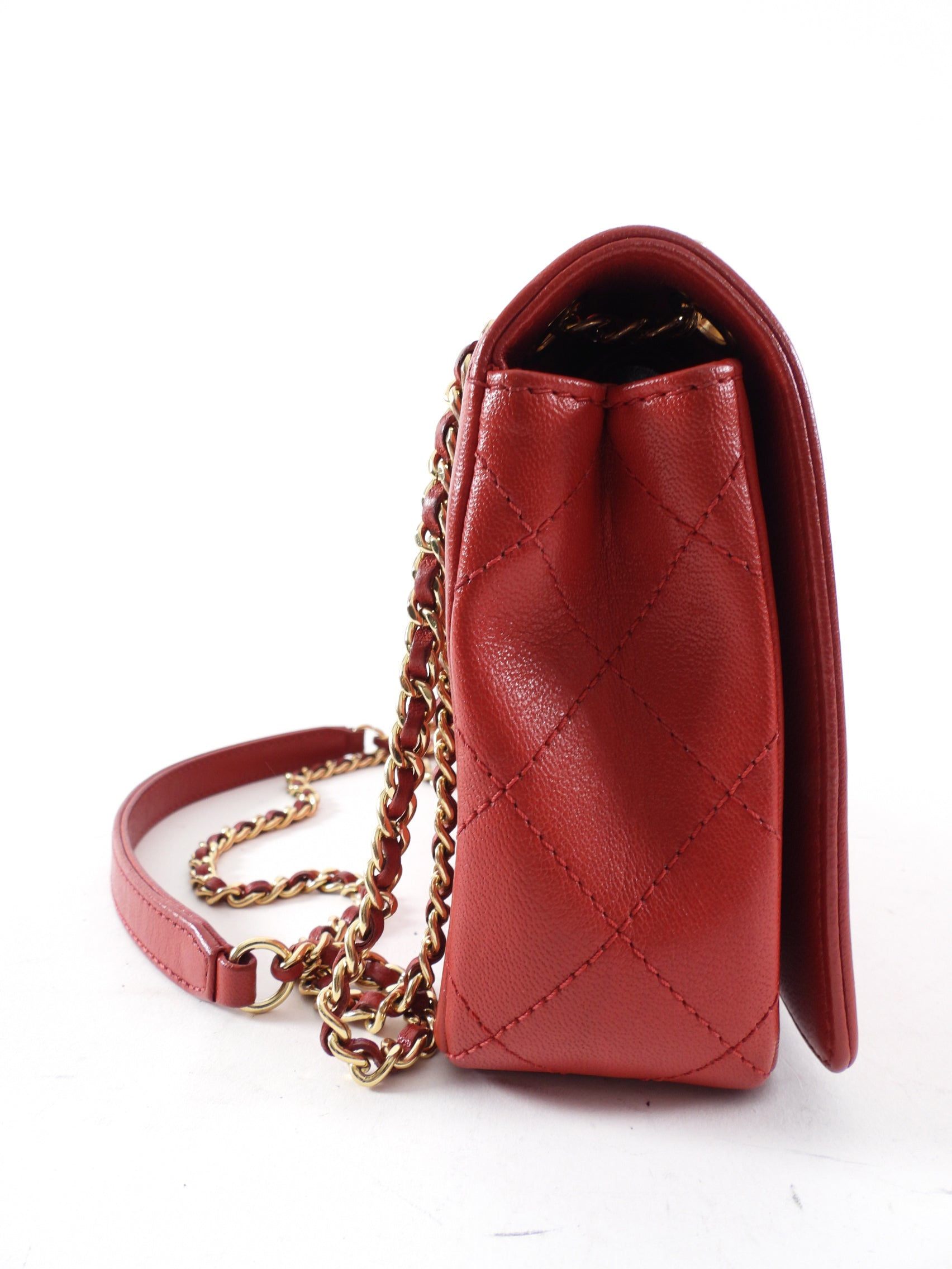 Chanel Red Leather Quilted Mademoiselle Medium Flap Bag with Gold Hardware - Luxury Designer Handbag for Women, Perfect for Parties, Date Nights & Special Occasions