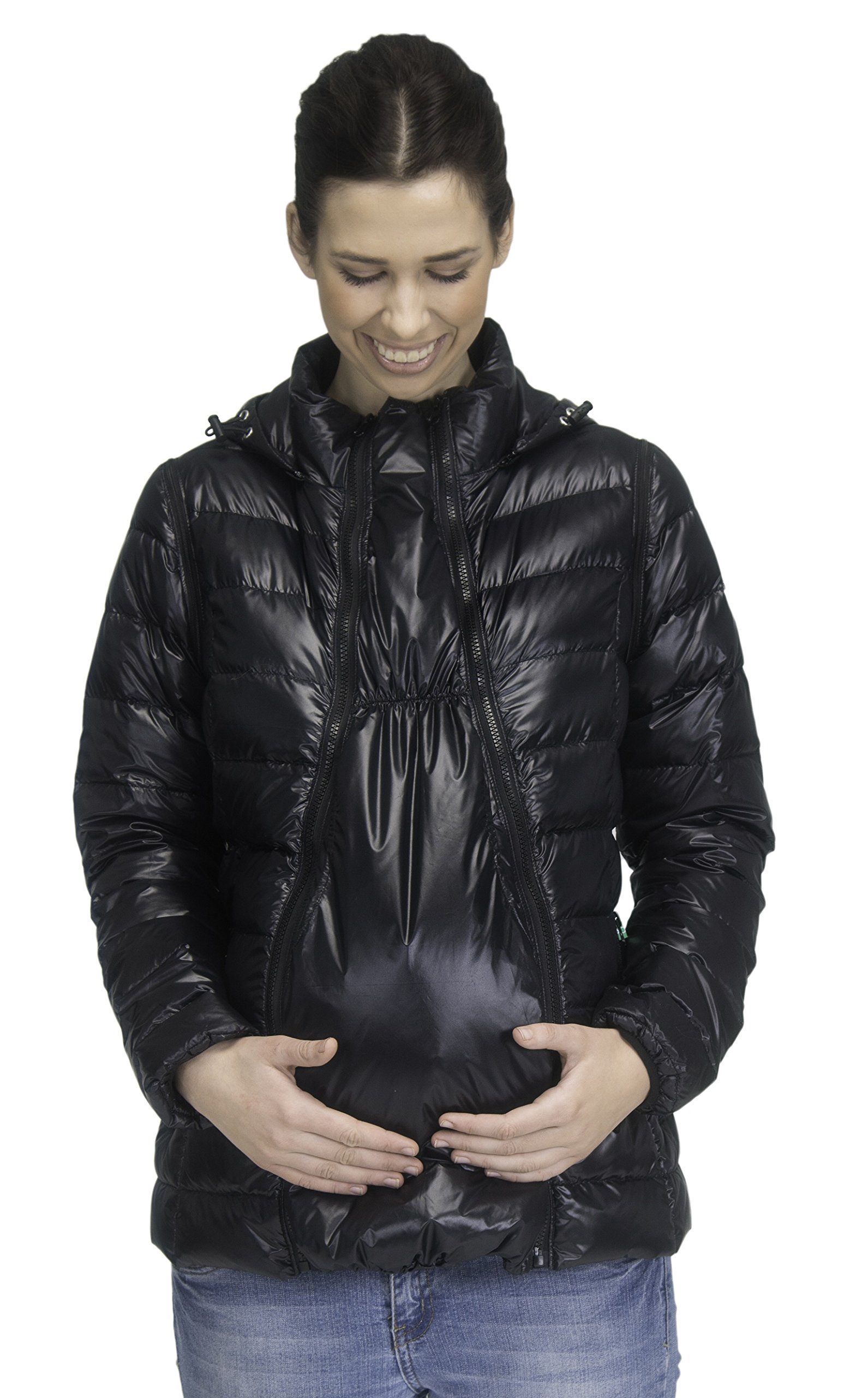 Maternity Down Jacket with Patented 3-in-1 Extender Panel for Pregnant Women & Baby Wearing Moms - Perfect for Winter Outdoor Adventures & Nursing Comfort