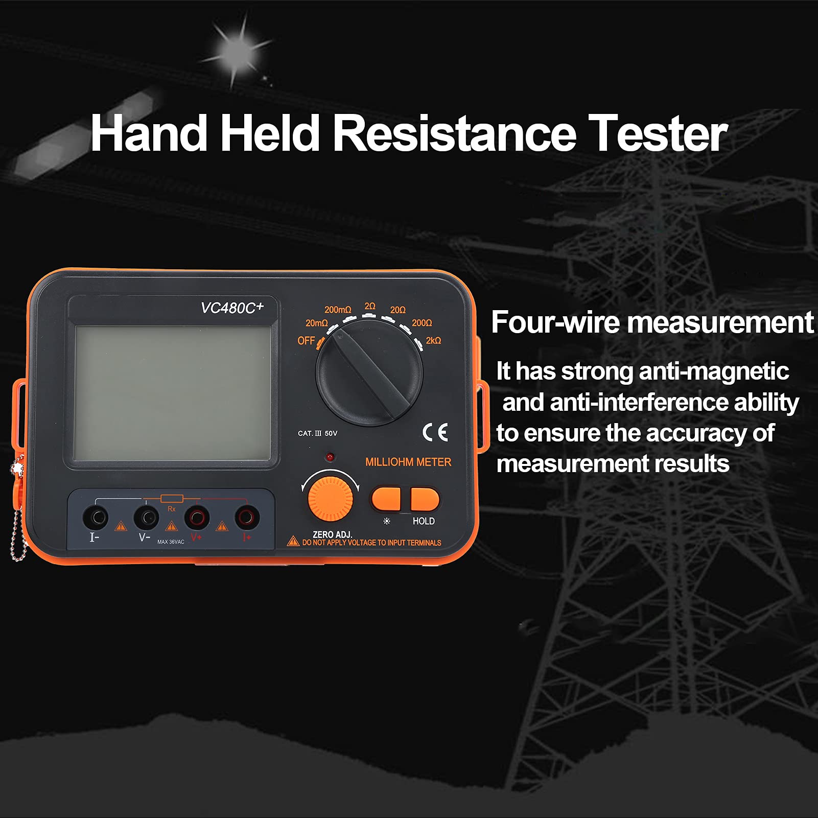 6-Gear Digital Milliohmmeter - 4-Wire Measurement DC Low Resistance Tester for Electronics, Automotive & Industrial Use