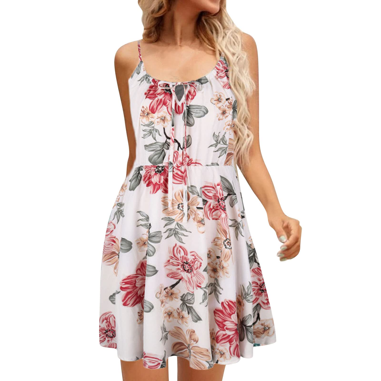 Women's Floral Summer Sundress - Sleeveless Beach Tank Dress for Casual Wear & Vacation Outfits | Perfect for Beach Trips, Pool Parties & Summer Getaways