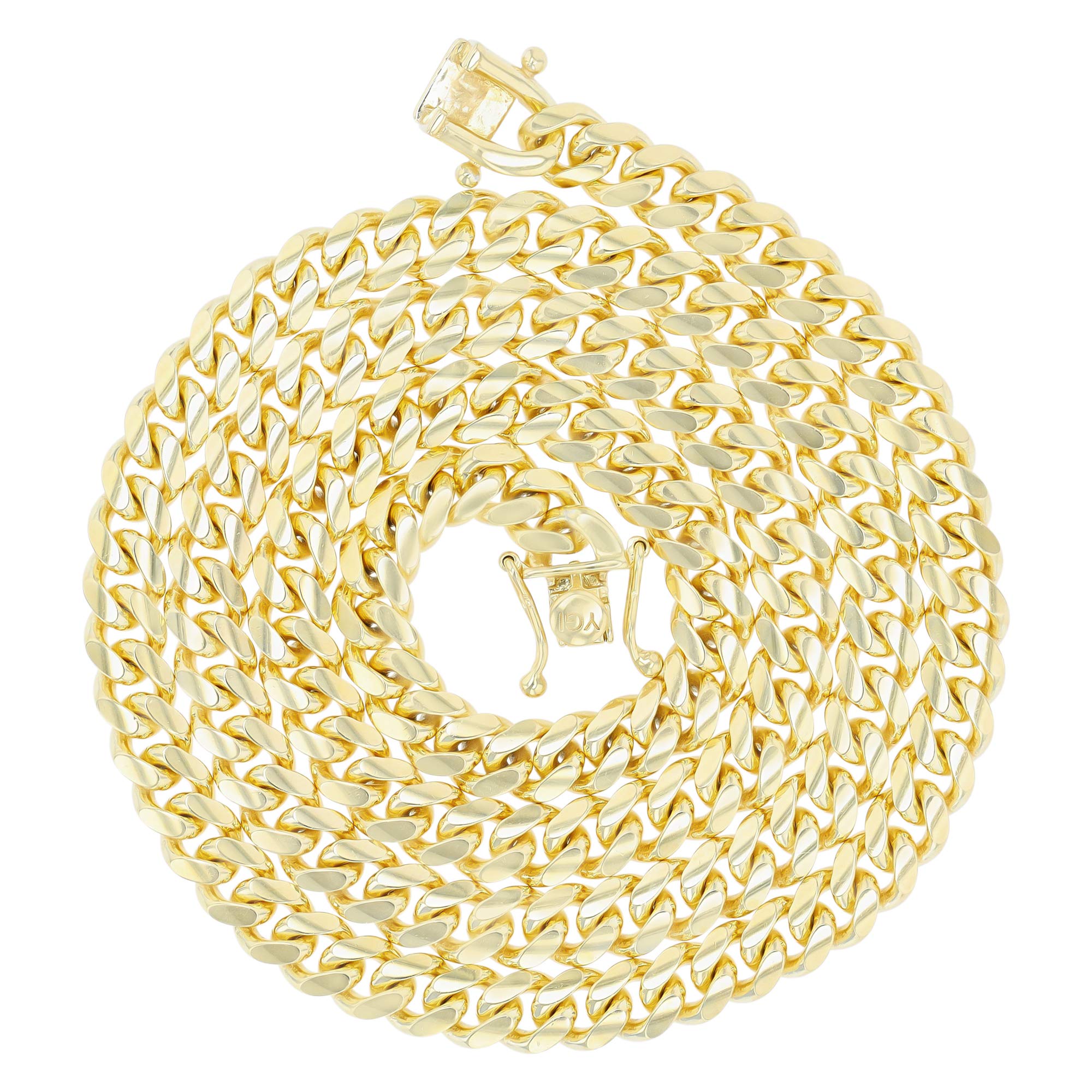 14K Yellow Gold Plated 6.20mm Miami Cuban Chain Necklace for Men & Women - 925 Sterling Silver with Lobster Claw Clasp | 24