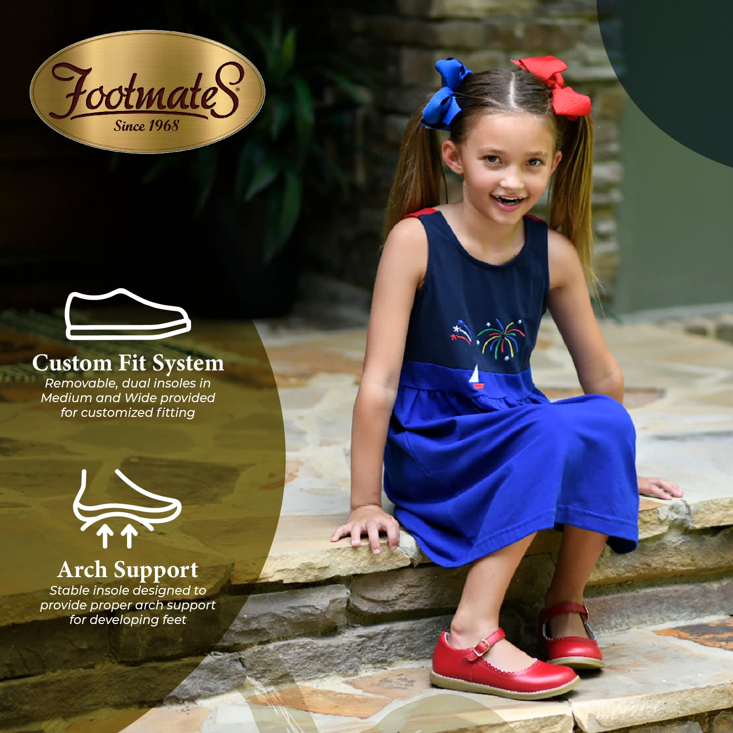 FOOTMATES Baby Girls Mary Jane Flats - Allie Style for Infant, Toddler & Little Kids | Comfortable & Stylish Shoes for School, Parties & Everyday Wear