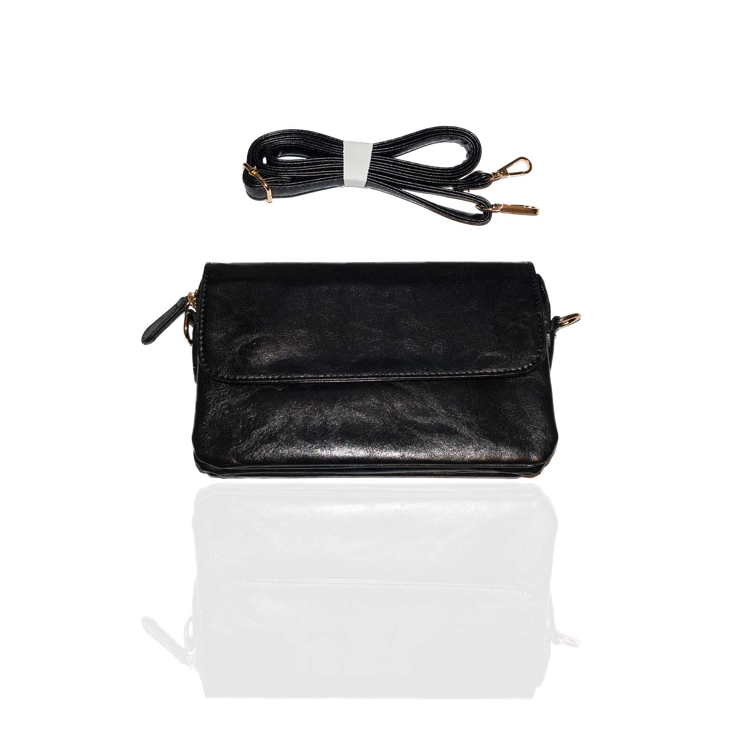 Vegan Leather Convertible Crossbody Shoulder Bag & Clutch Purse for Women - Stylish & Versatile Handbag for Work, Travel & Evening Events