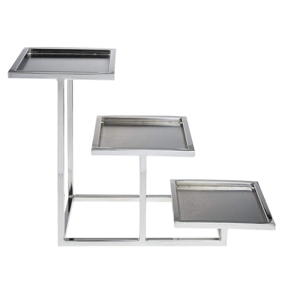 Hubert Cerve Collection Chrome 3-Tiered Buffet Stand for Bowls - 8
