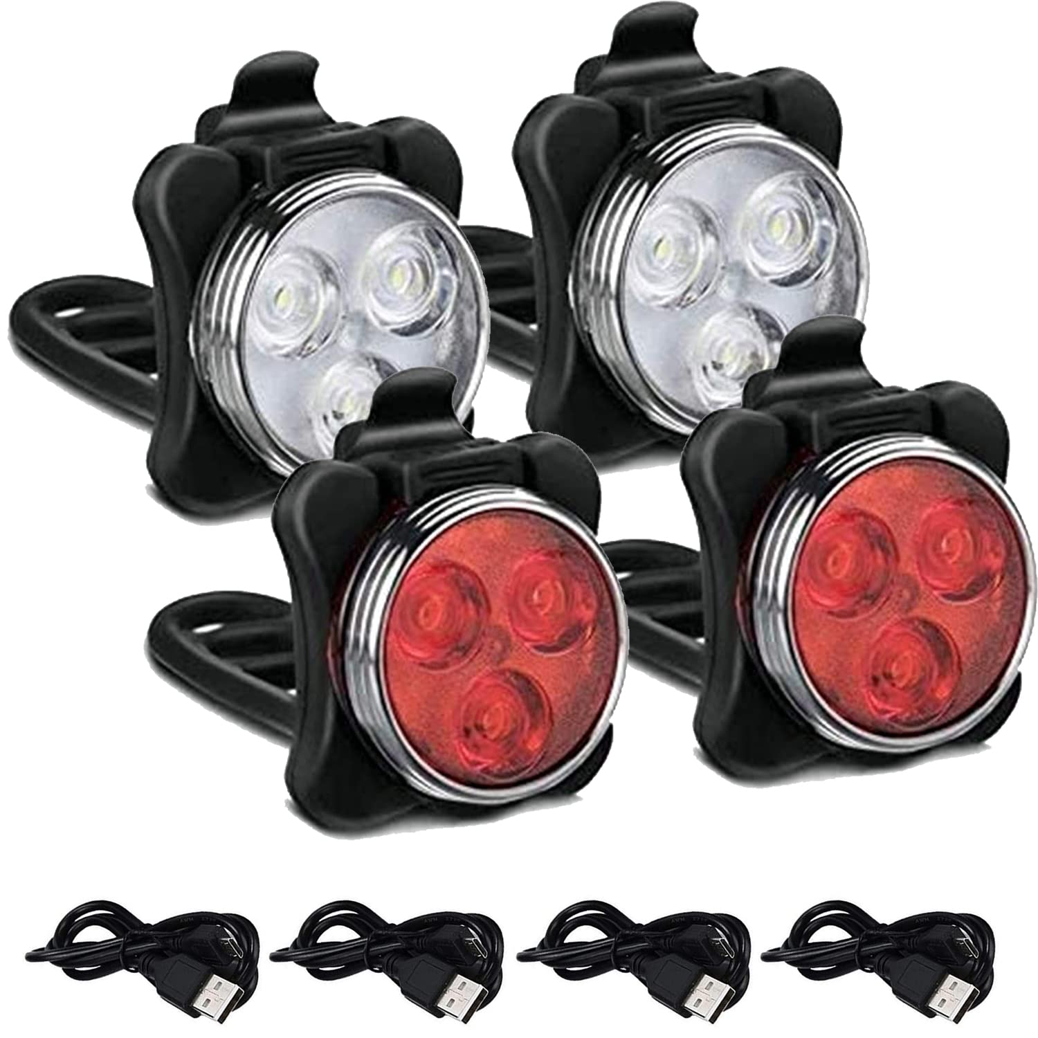 LED Bike Lights Set - Waterproof Front & Rear Bicycle Lights with 4 Bright Modes, Battery Powered for Mountain & Road Cycling | Perfect for Night Commuting & Outdoor Adventures