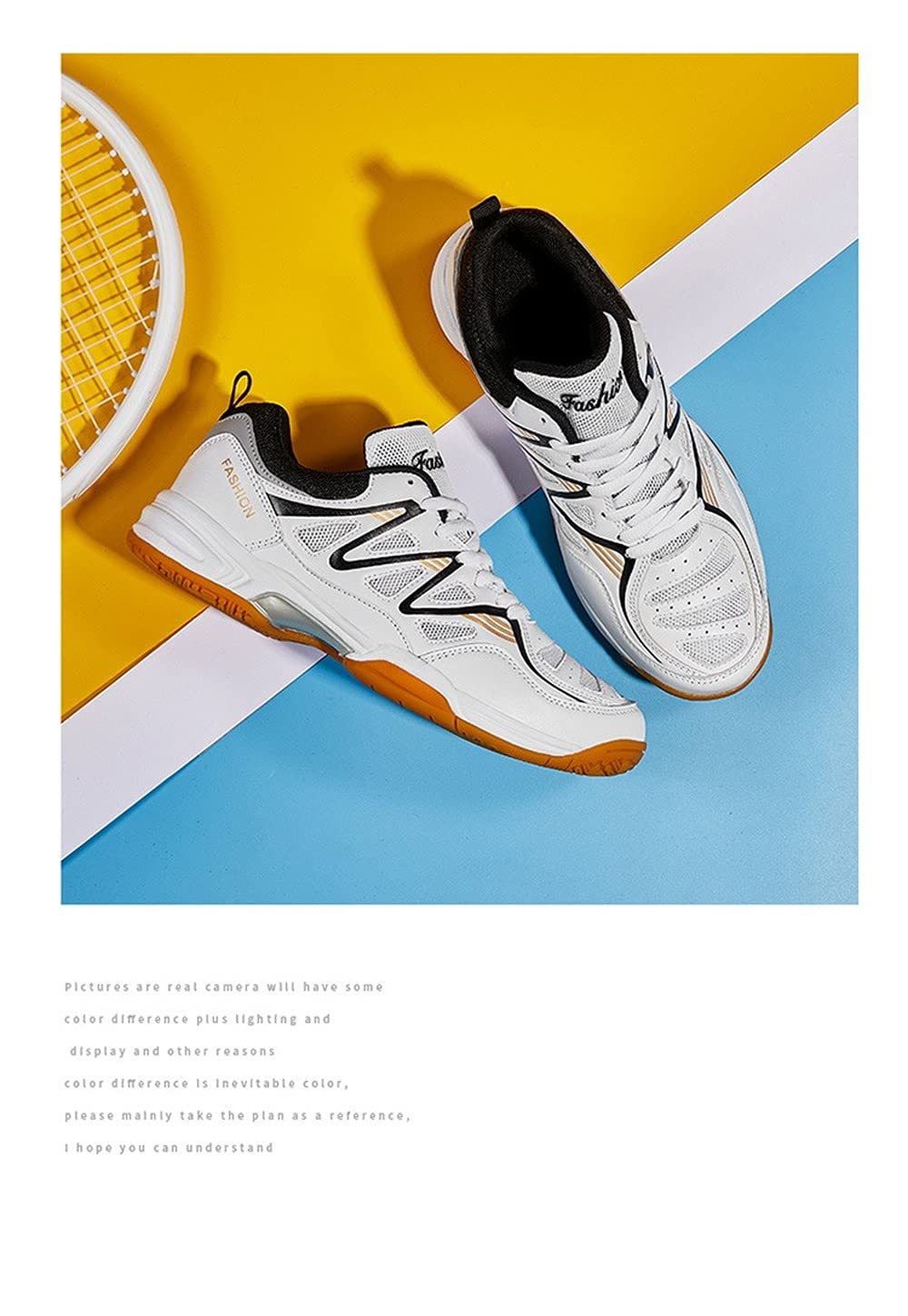 **Men's Indoor Court Training Shoes for Badminton, Tennis, Squash & Volleyball - Lightweight Non-Slip Sports Sneakers for Gym & Casual Wear**
