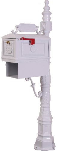 White Decorative Cast Aluminum Mailbox with Paper Holder - Durable Residential Curb Side Mailbox for Home, Office & Garden | Weatherproof & Secure Mail Delivery Solution