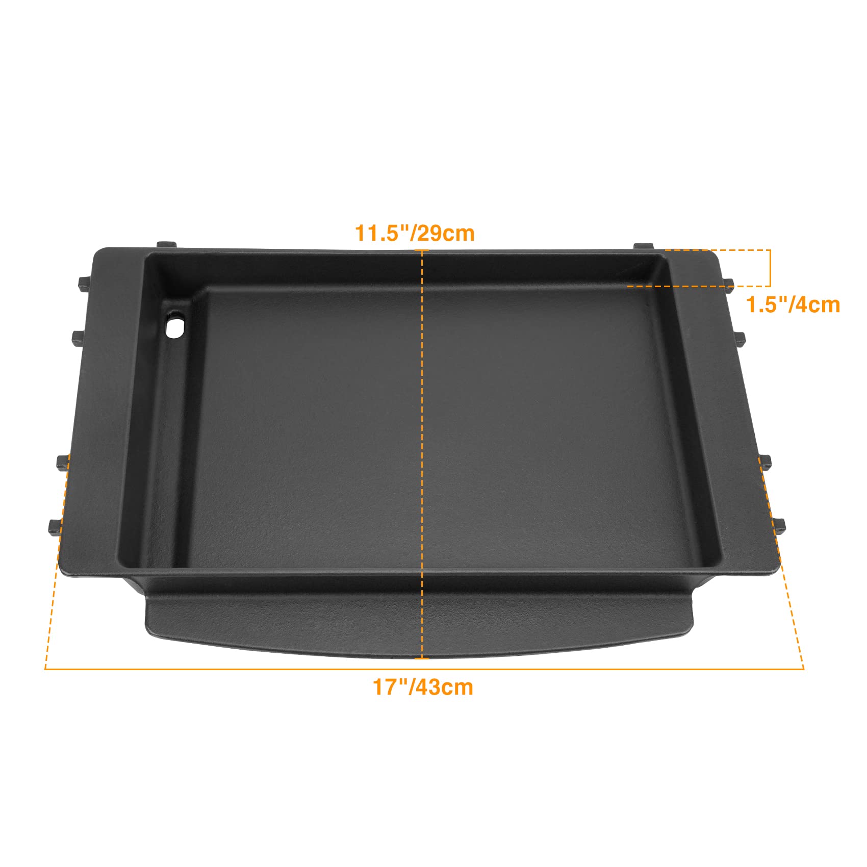Onlyfire 7658 Cast Iron Grill Griddle Replacement for Weber Spirit & Spirit II 200-300 Series Gas Grills - Heavy Duty Griddle Plate for Searing, Pancakes & Outdoor Cooking (1 Pack)