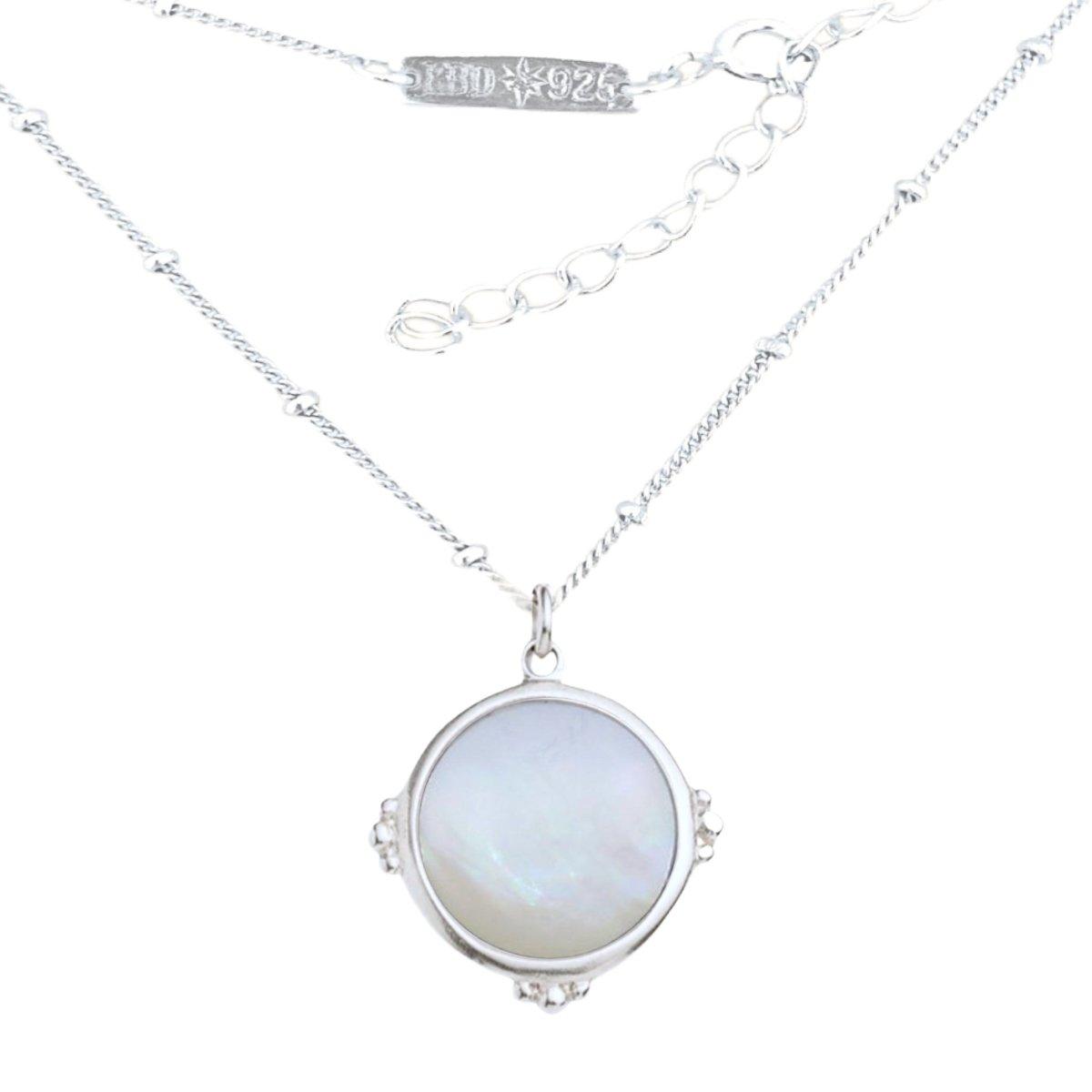 Enchanted Mother of Pearl Necklace - Sterling Silver Pendant for Women - Perfect for Weddings, Parties & Special Occasions