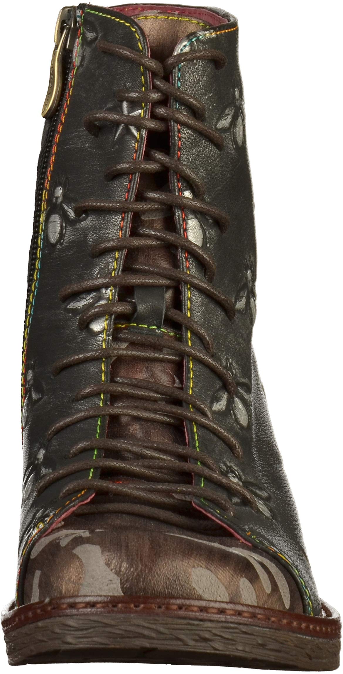 Laura Vita Women's Combat Boots - Stylish Ankle Boots for Women, Chunky Heel, Lace Up, Punk Gothic Fashion - Perfect for Daily Wear, Street Style & Night Out