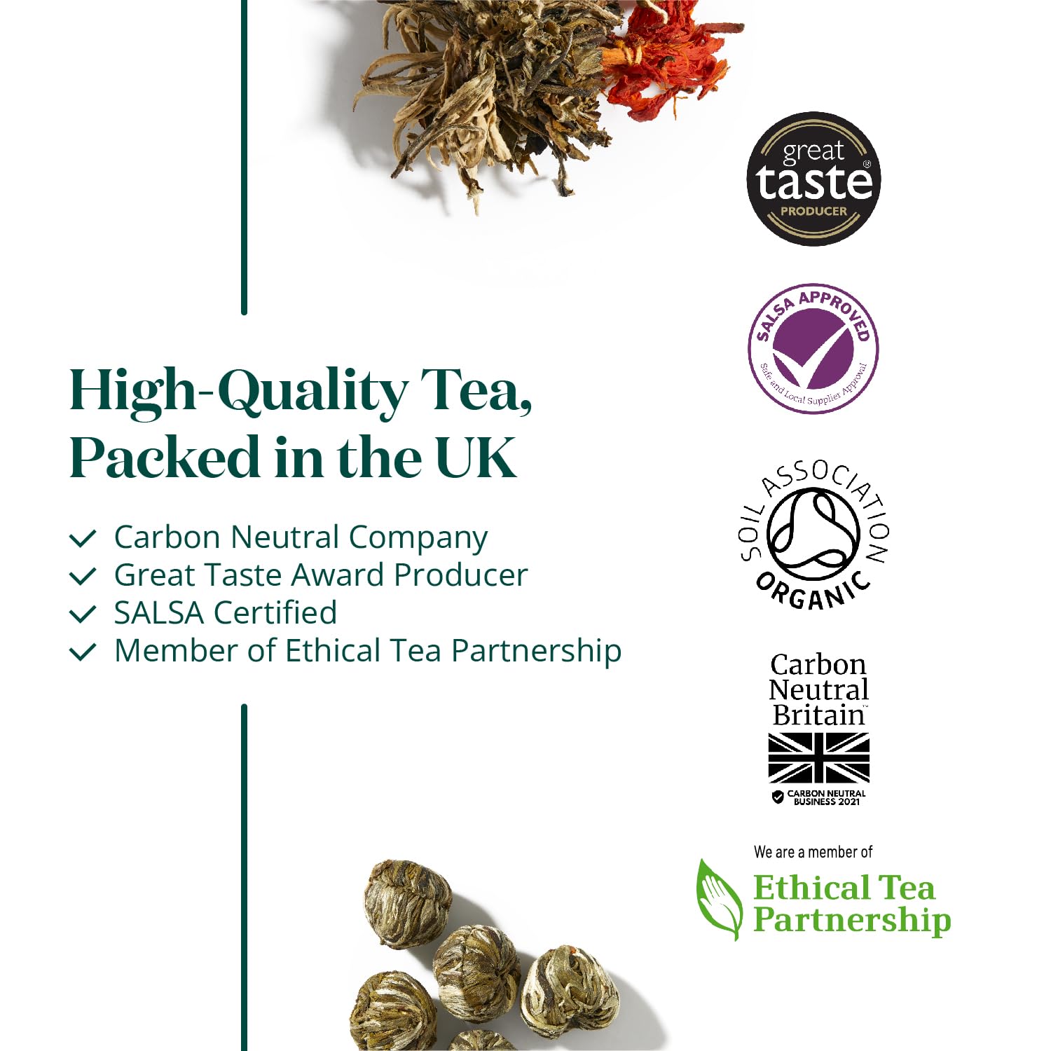 Premium Flowering Tea Gift Set with Glass Teapot - Handcrafted Blooming Tea Bulbs & Elegant Teaware - Luxury Tea Brewing Kit for Home, Office & Gifting by The Tea Makers of London - Perfect for Relaxation, Afternoon Tea & Special Occasions