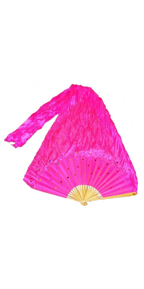Elegant Pink Silk Dancing Ribbon Fan - Perfect for Dance Performances, Weddings & Stage Shows | Lightweight & Flowing Performance Prop